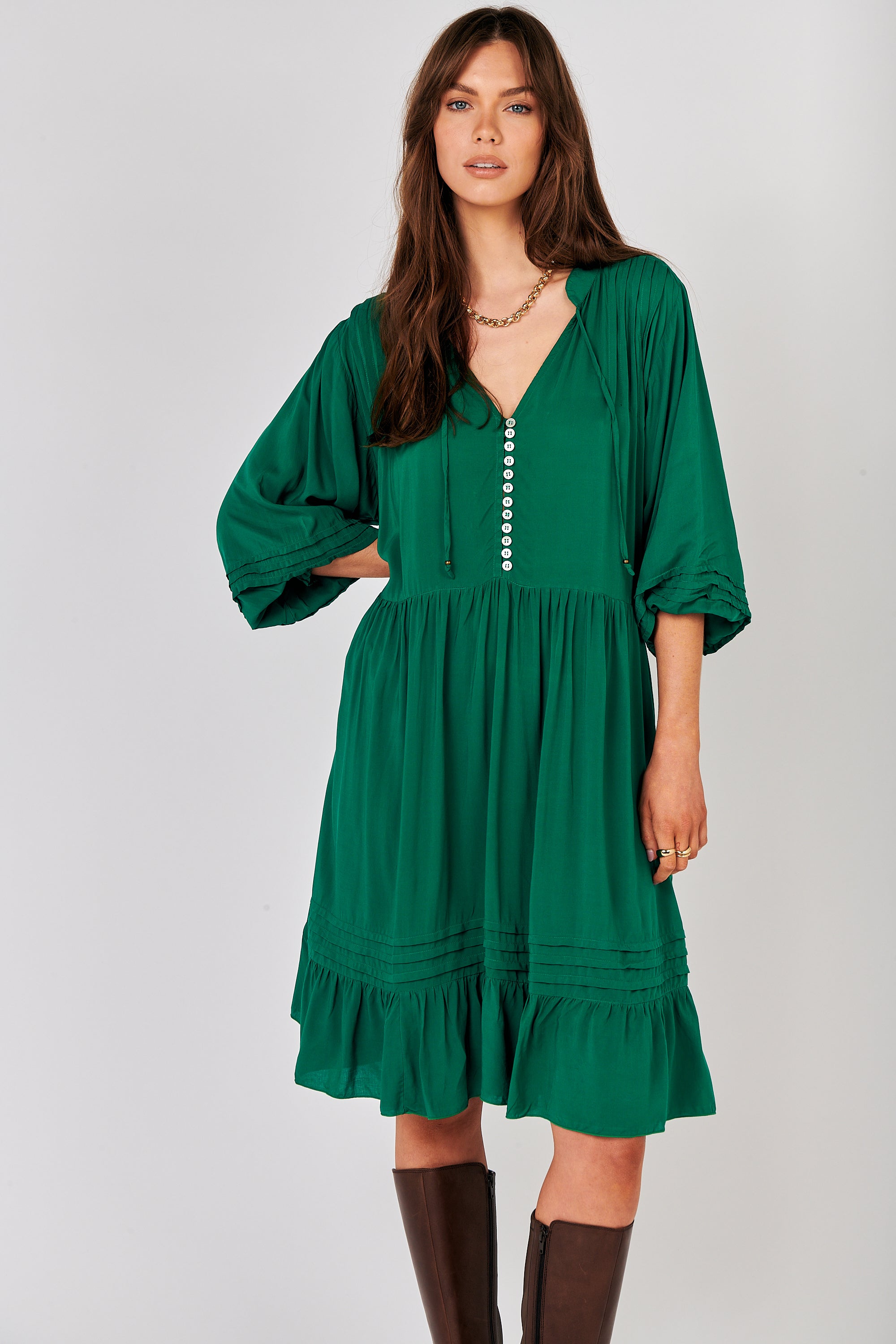 Juliette Dress MINI | Forest Green - Saffron Road