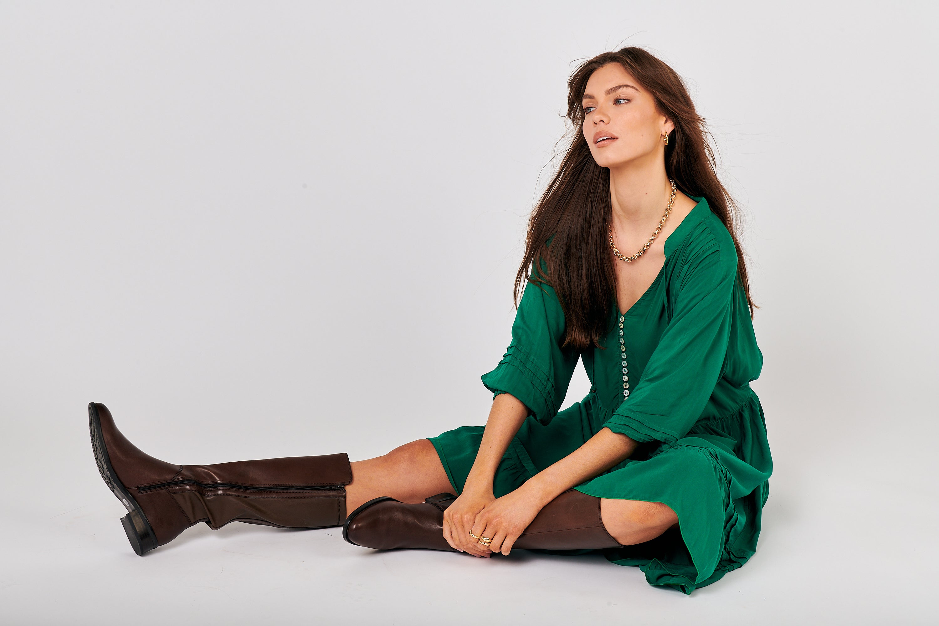 Juliette Dress MINI | Forest Green - Saffron Road