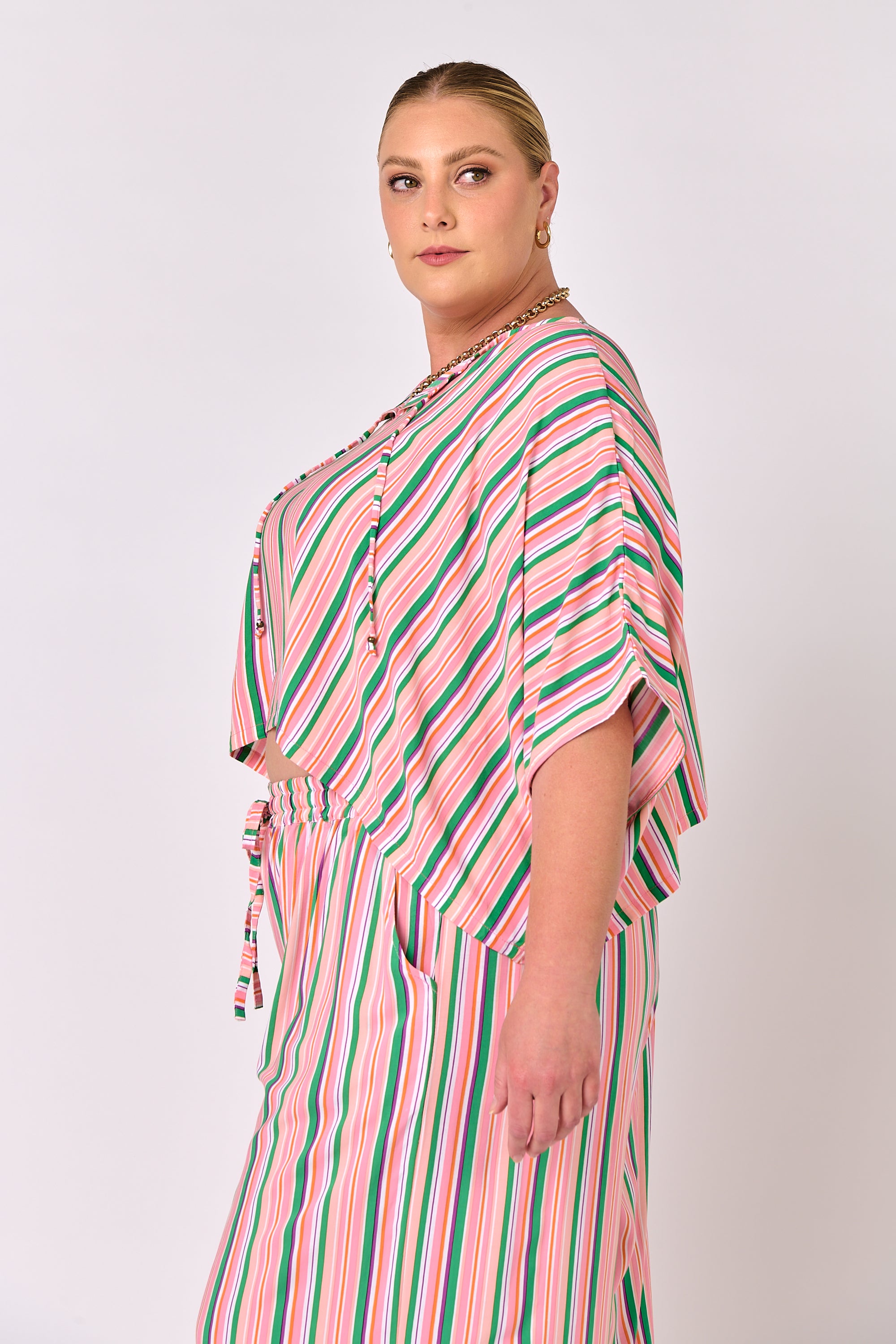 The Nat Top (Cropped) | Moroccan Stripe - Saffron Road