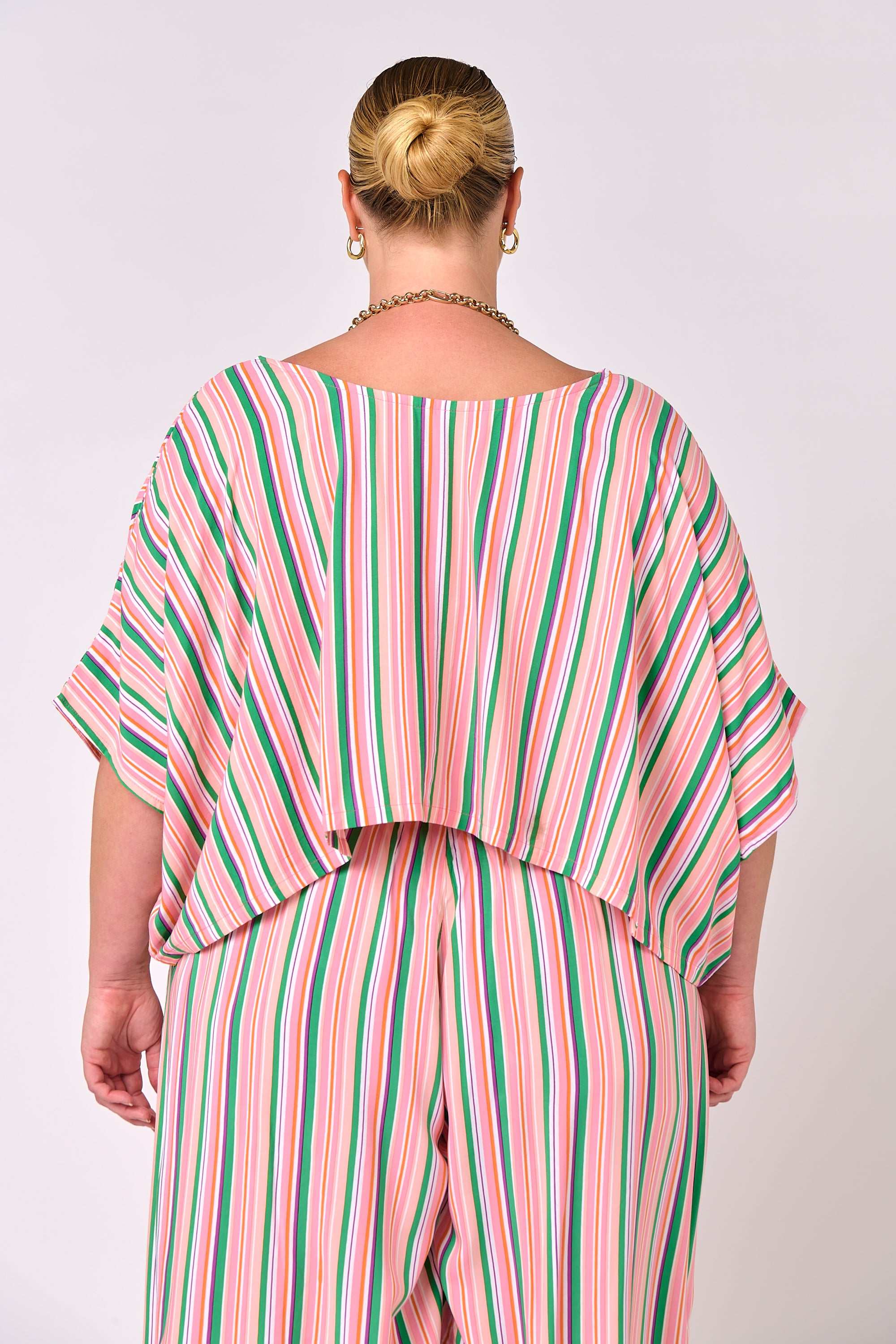 The Nat Top (Cropped) | Moroccan Stripe - Saffron Road