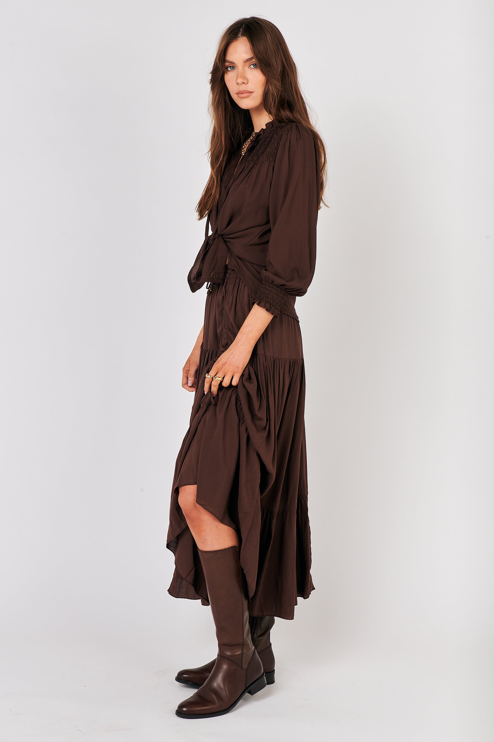 Dahlia Skirt MAXI | Chocolate - Saffron Road