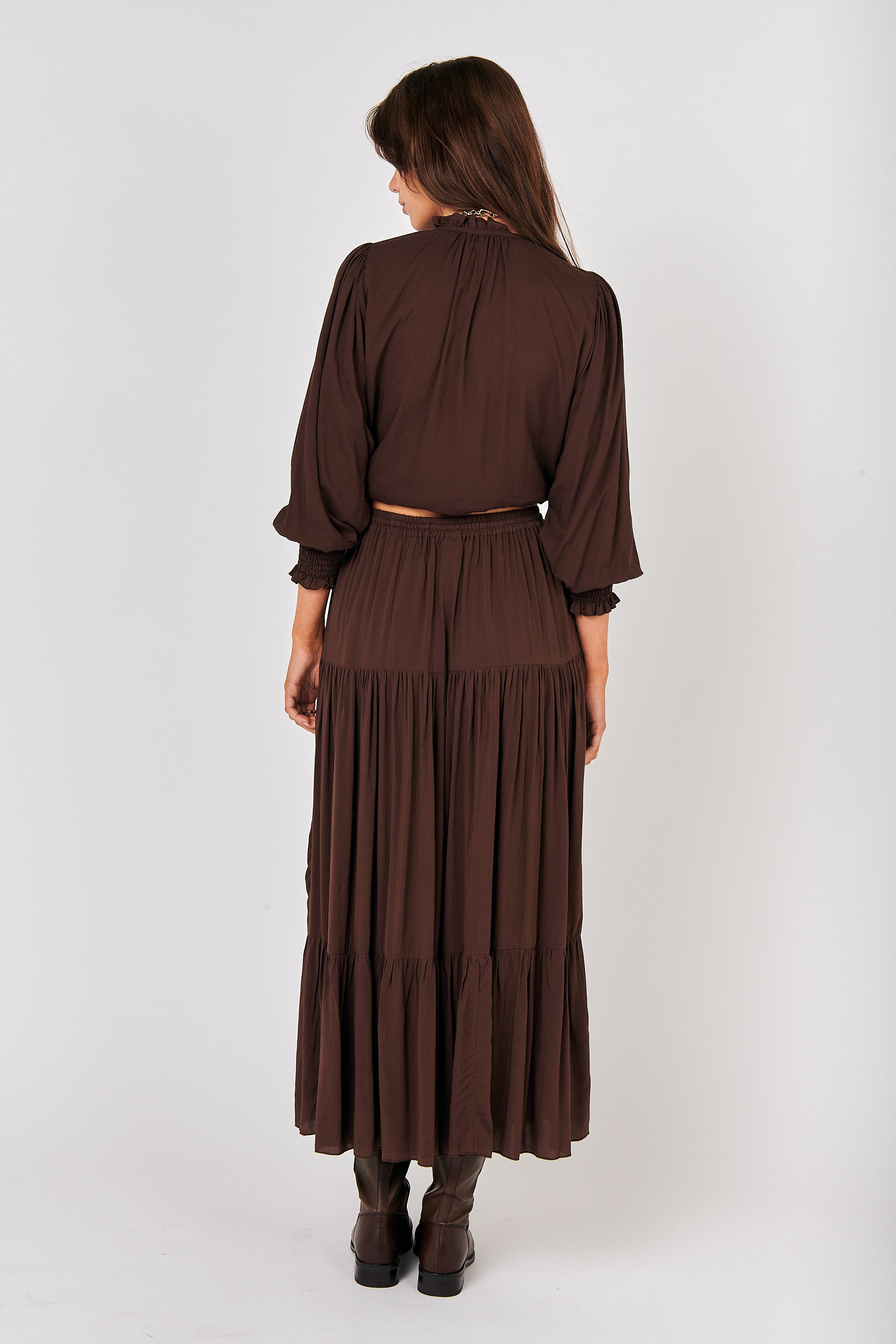 Dahlia Skirt MAXI | Chocolate - Saffron Road