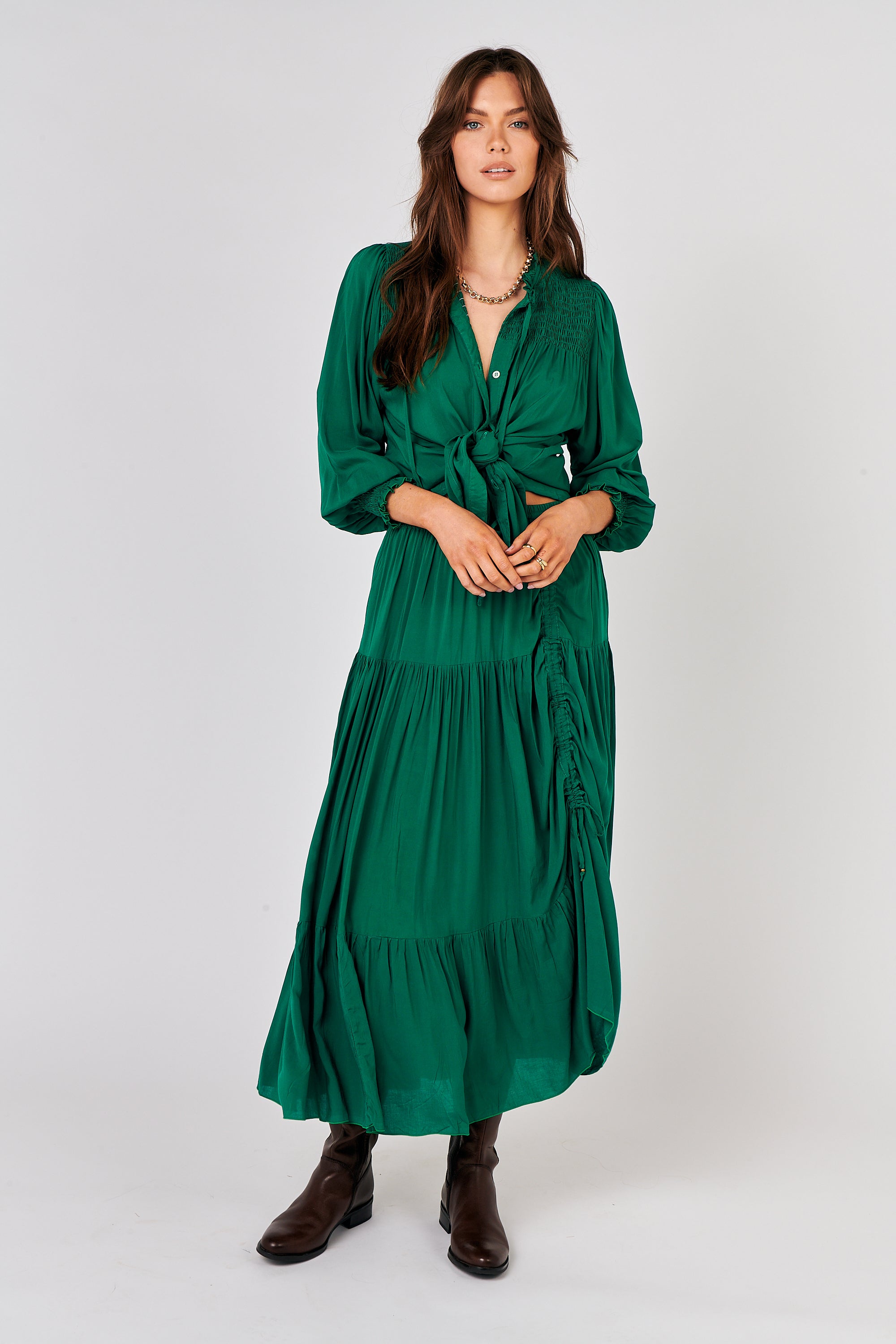 Dahlia Skirt MAXI | Forest Green - Saffron Road