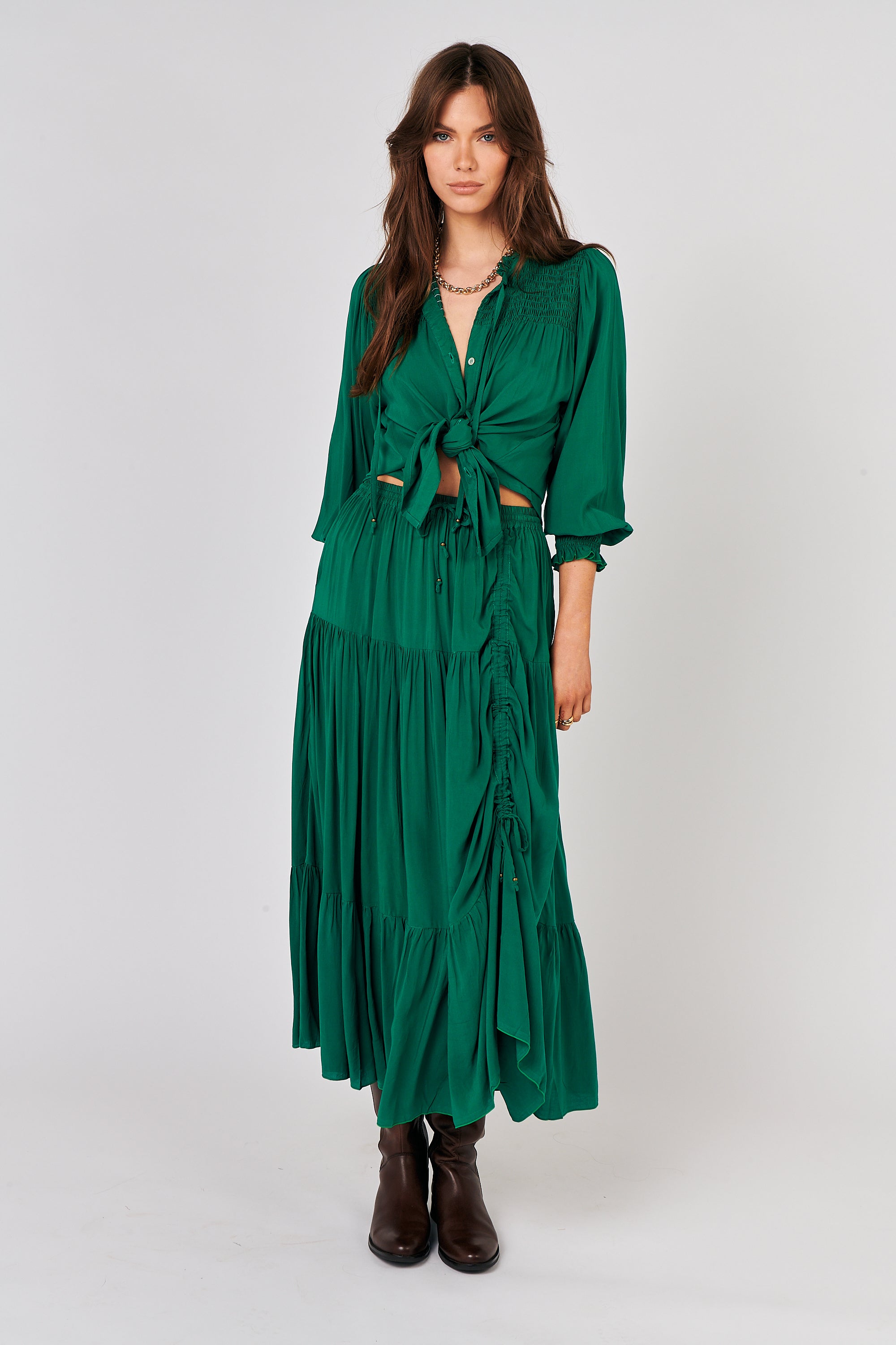 Dahlia Skirt MAXI | Forest Green - Saffron Road