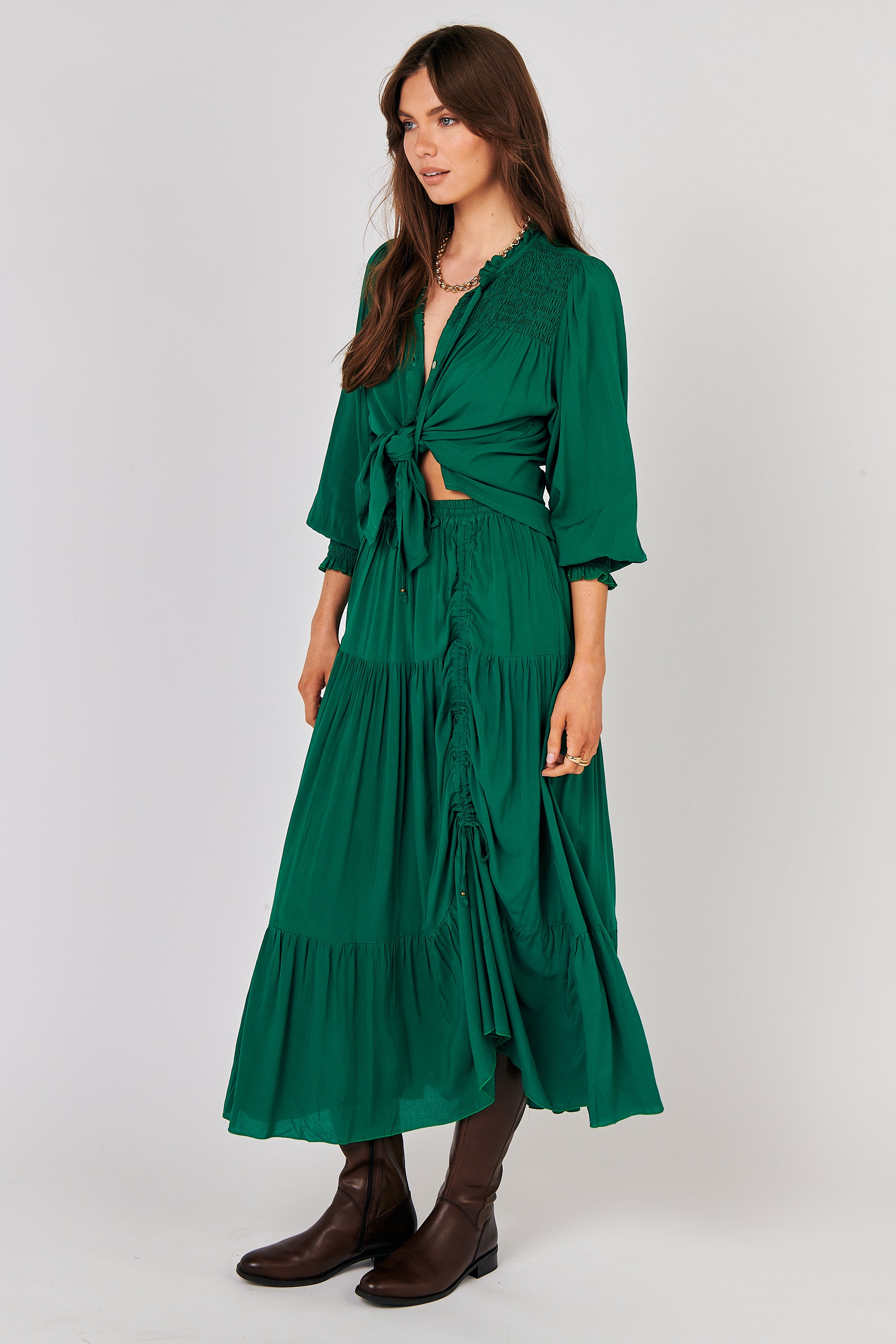 Dahlia Skirt MAXI | Forest Green - Saffron Road