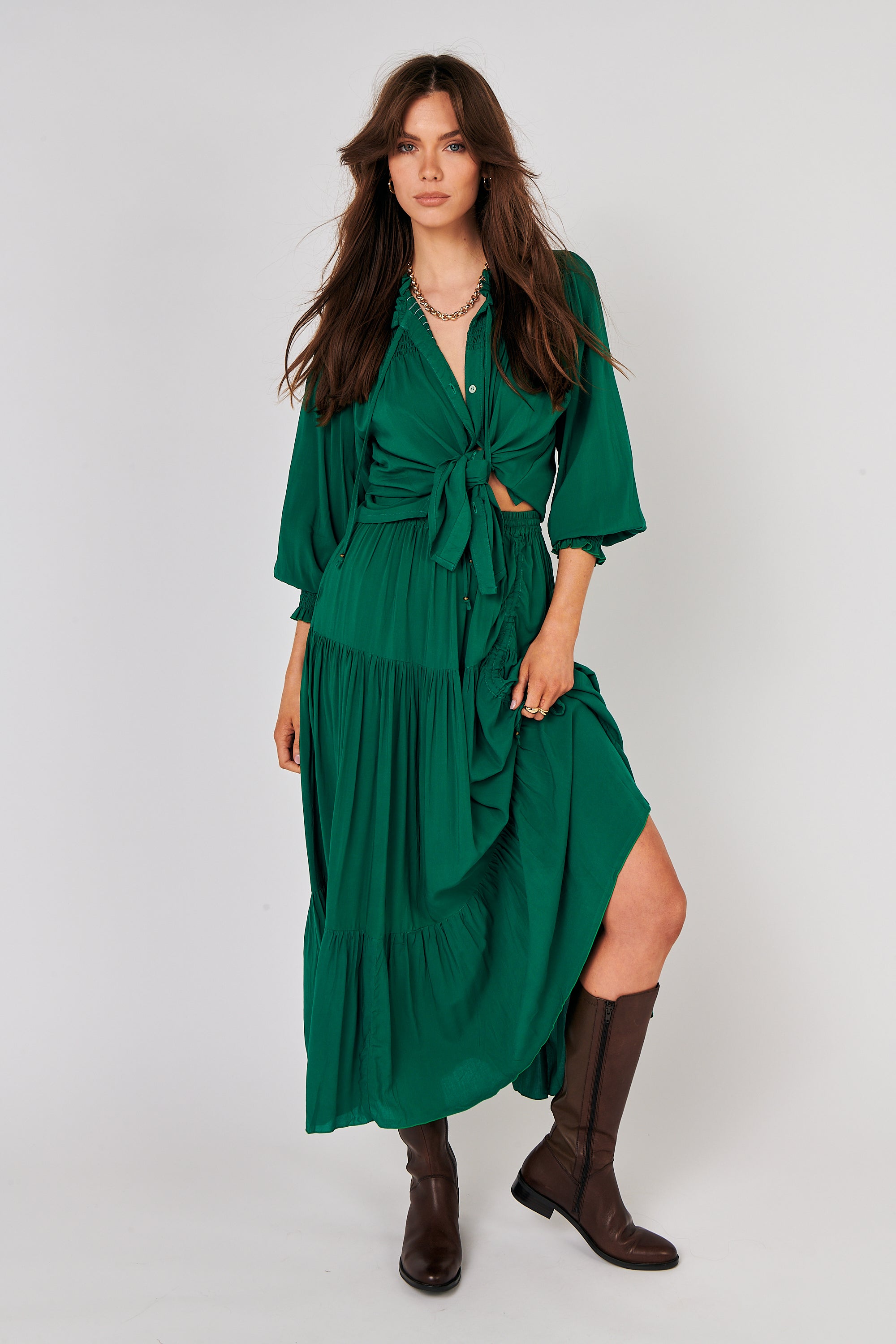 Dahlia Skirt MAXI | Forest Green - Saffron Road