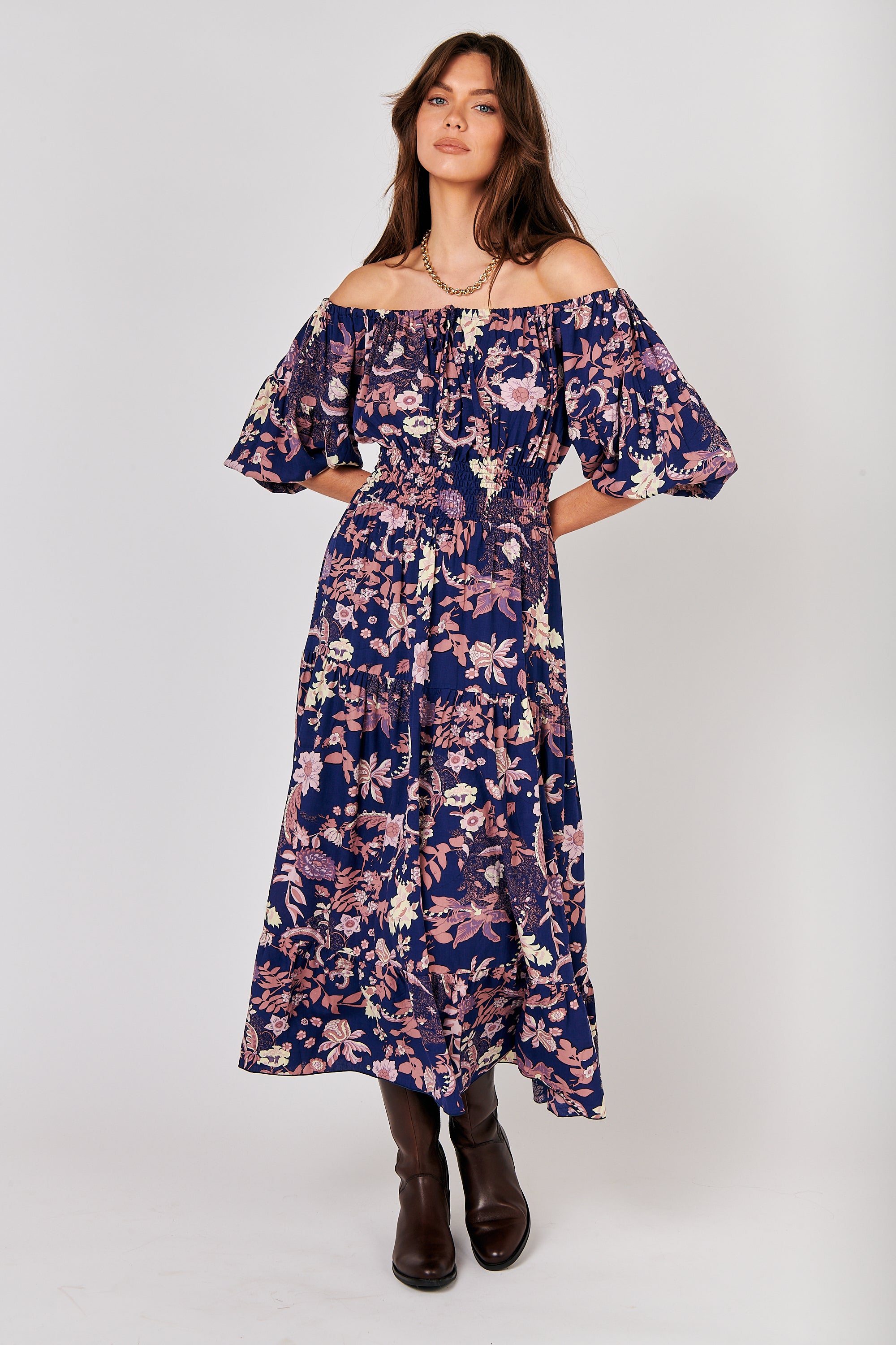 Amélie Dress | Midnight Garden Purple - Saffron Road