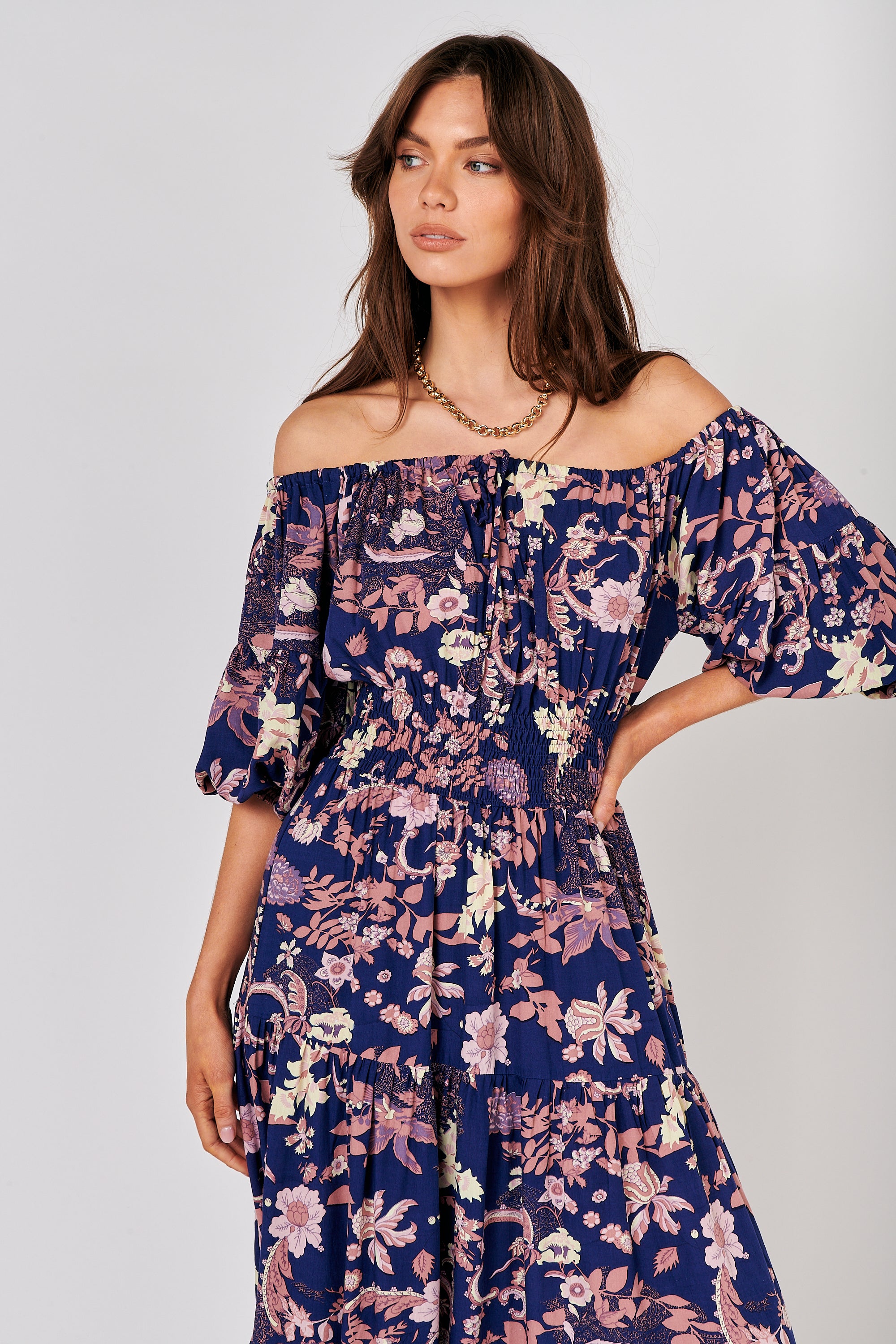 Amélie Dress | Midnight Garden Purple - Saffron Road