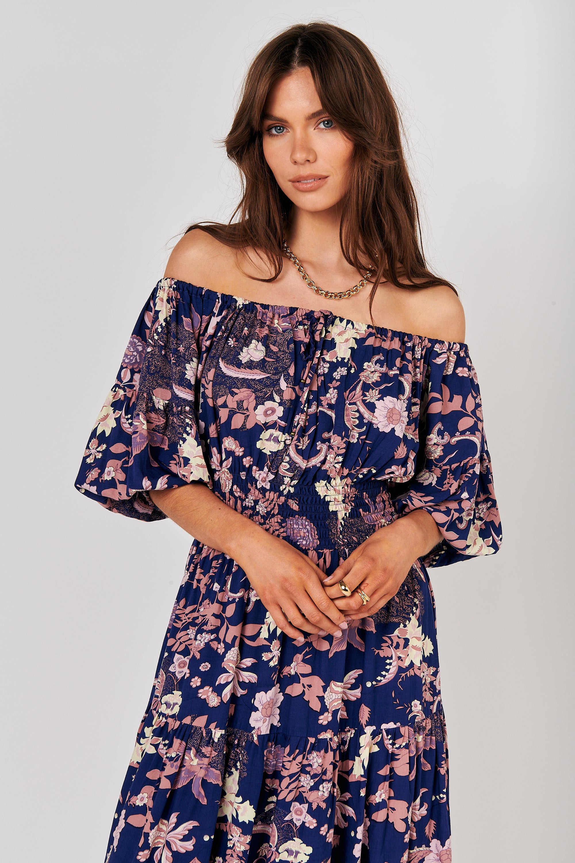 Amélie Dress | Midnight Garden Purple - Saffron Road