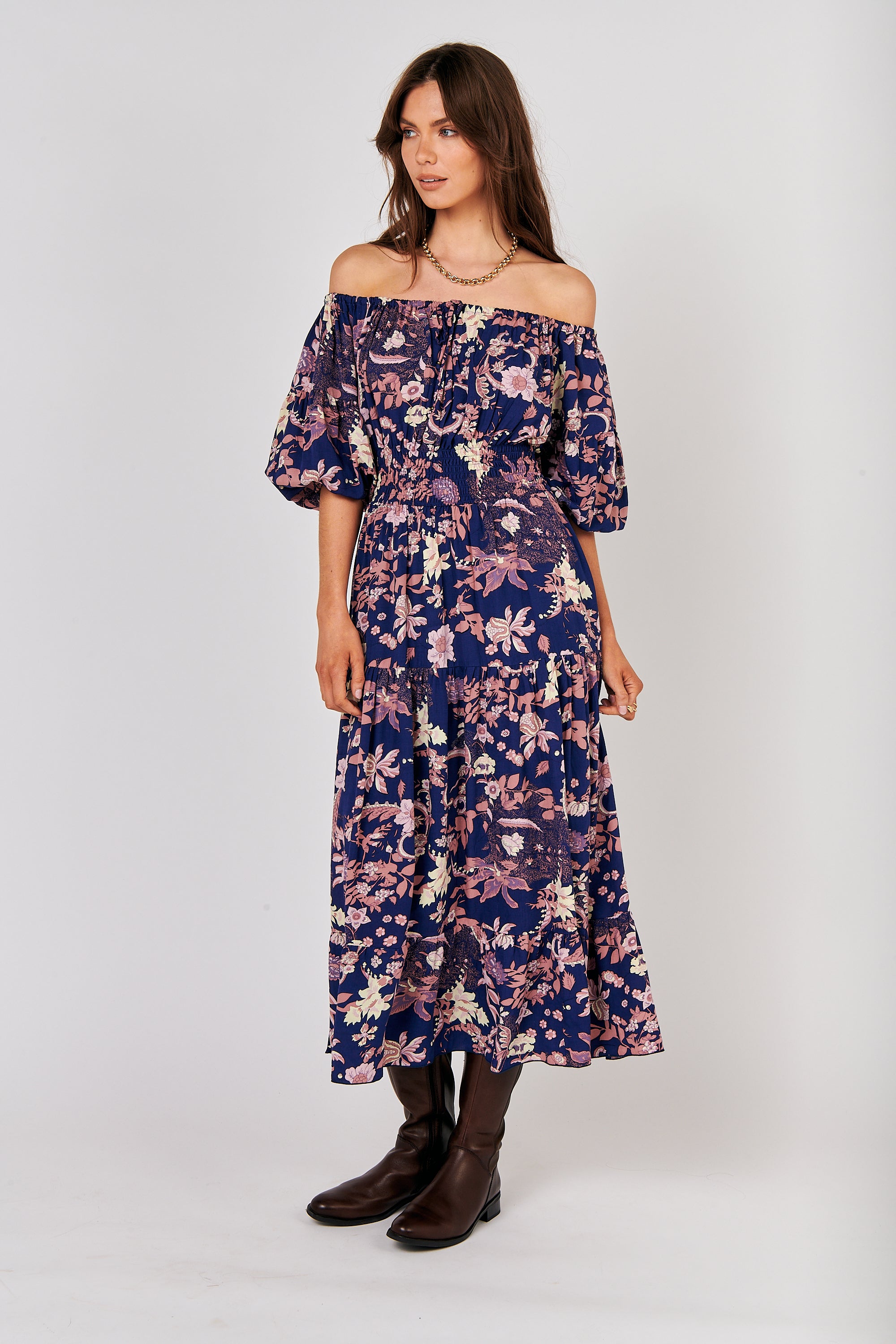 Amélie Dress | Midnight Garden Purple - Saffron Road