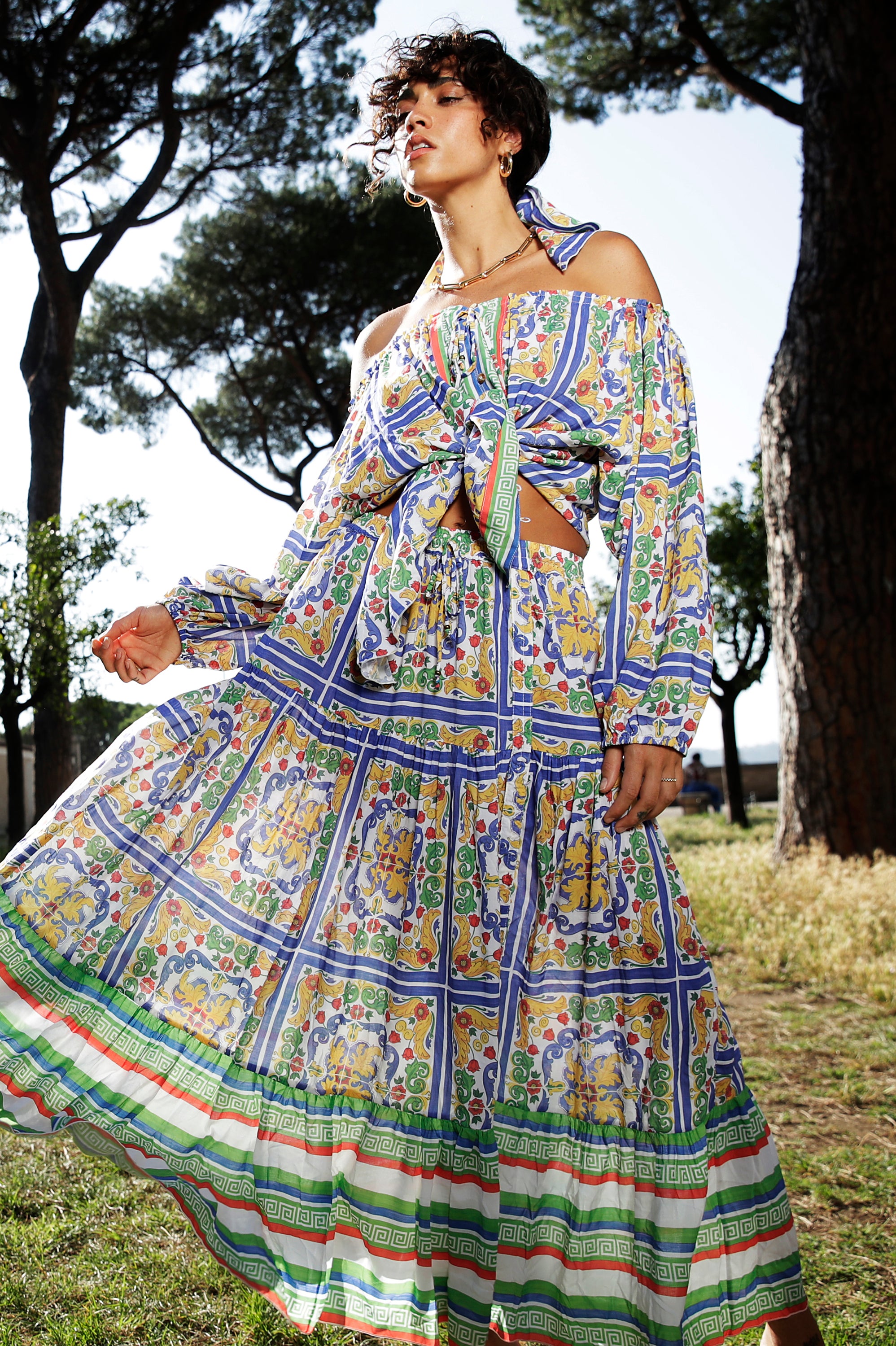 Dahlia Skirt MAXI | Sicilian Blue - Saffron Road