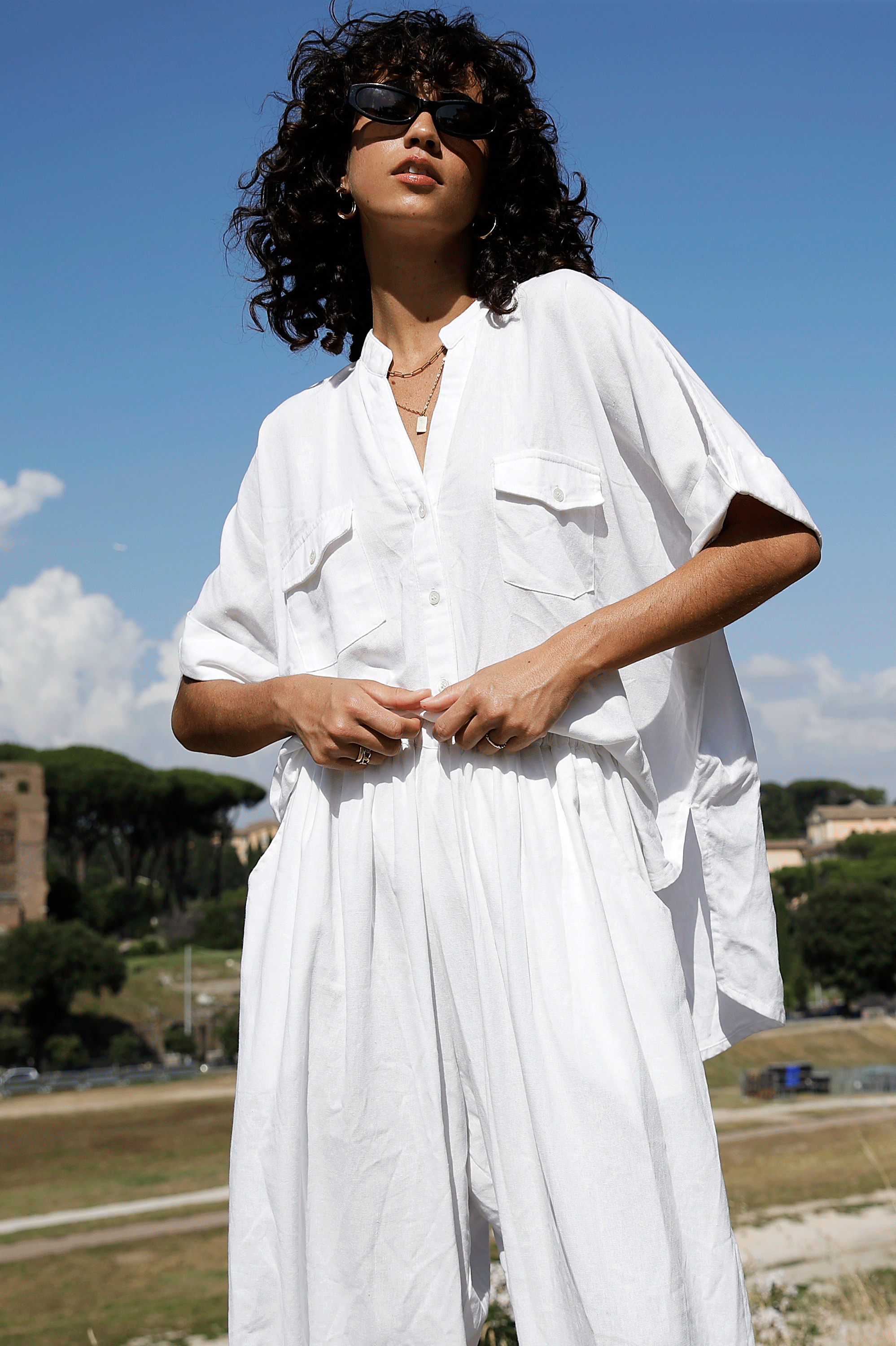 Madison Shirt | White Linen - Saffron Road