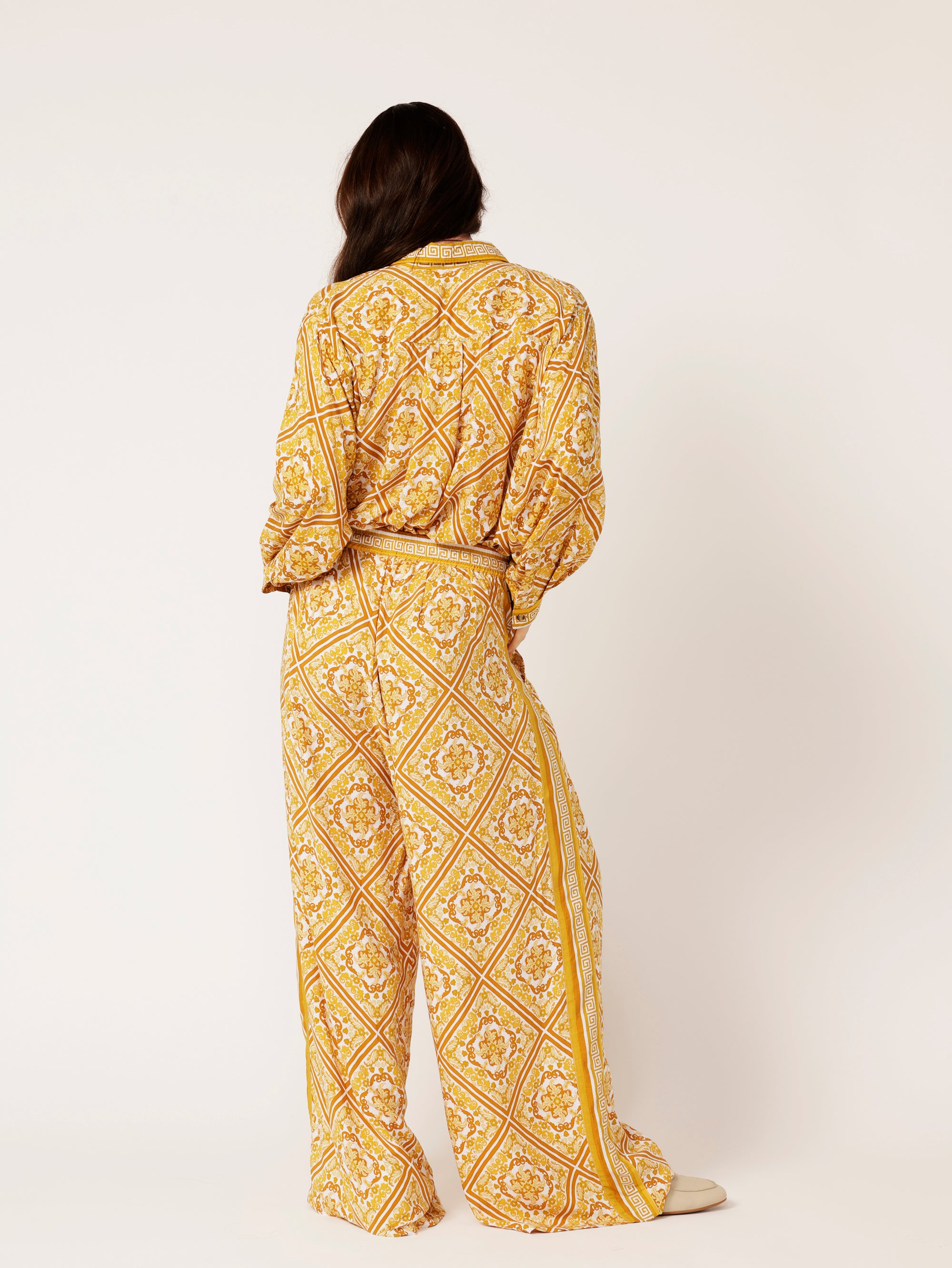 Border Pant | Golden Tile - Saffron Road