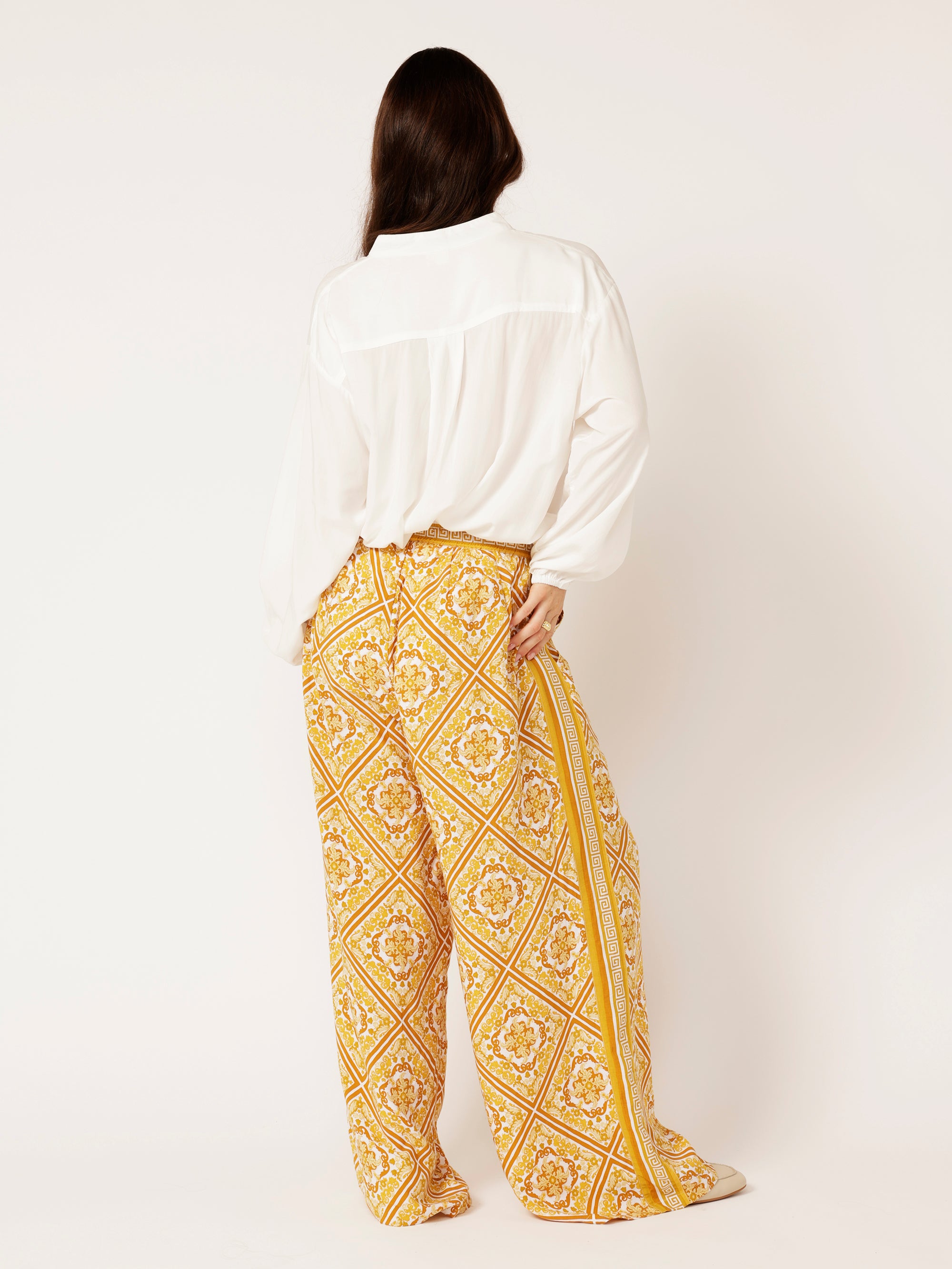 Border Pant | Golden Tile - Saffron Road