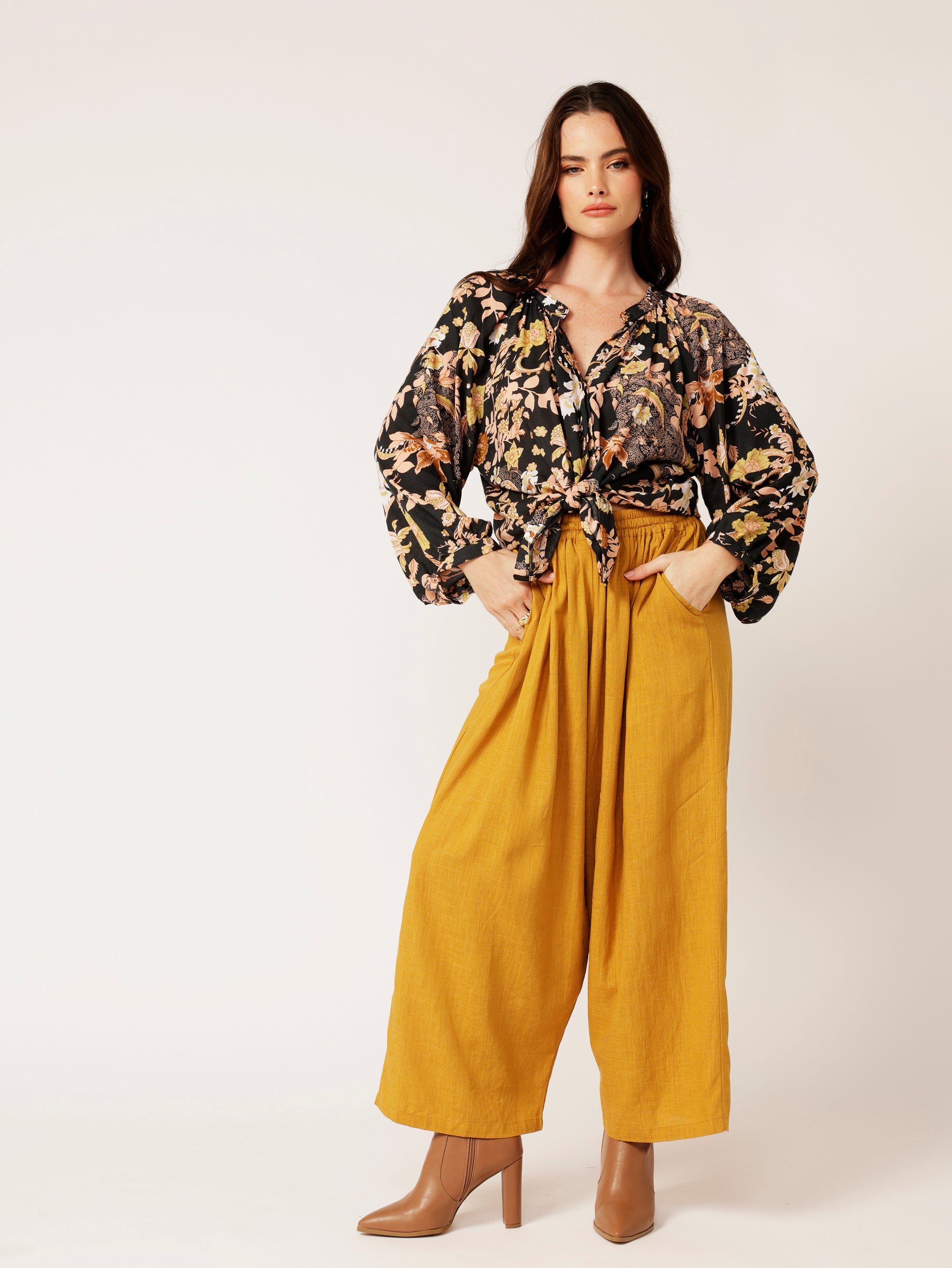 Beatrix Blouse | Midnight Garden - Saffron Road