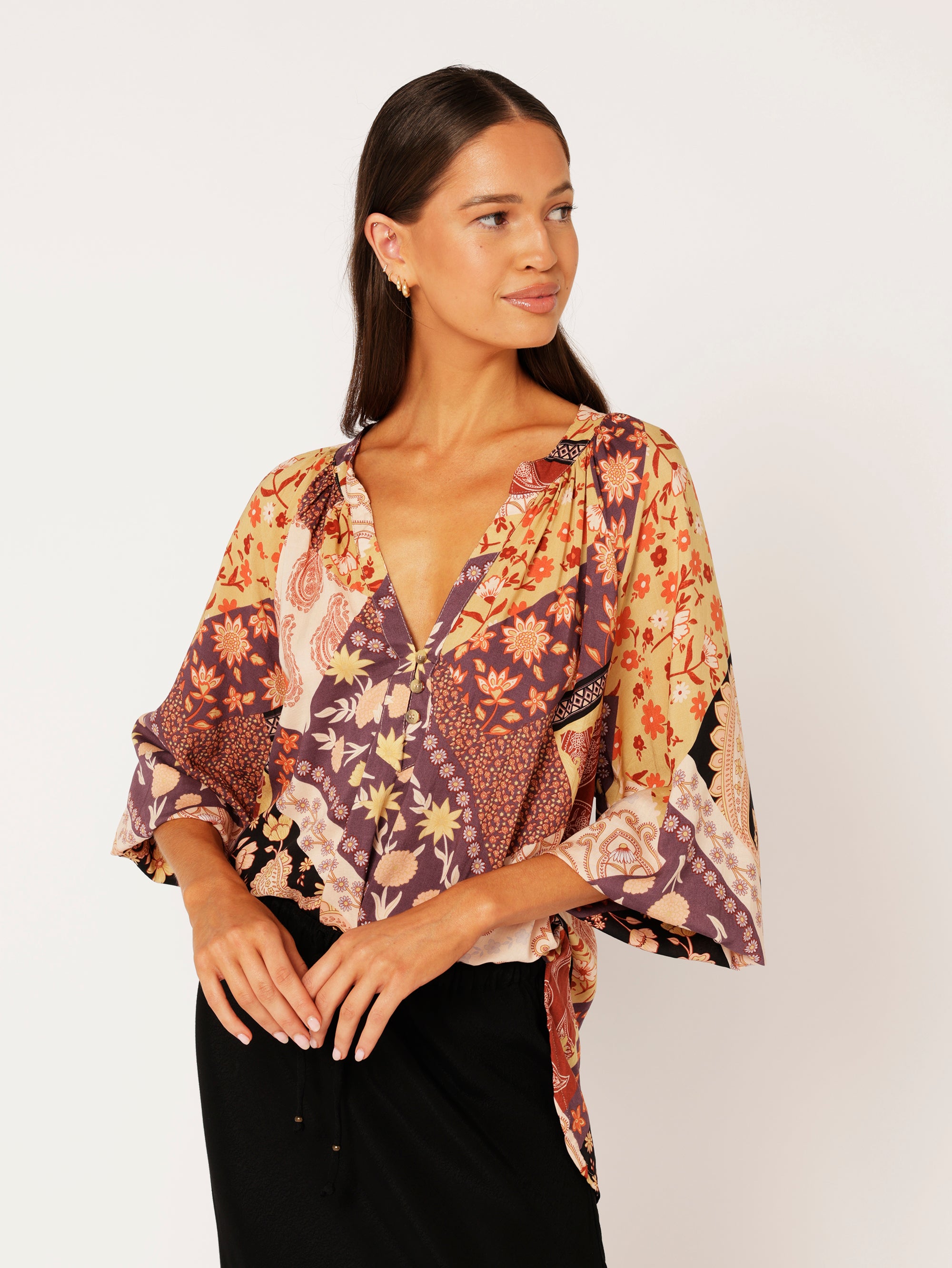Bella Blouse | Rustic Berry - Saffron Road