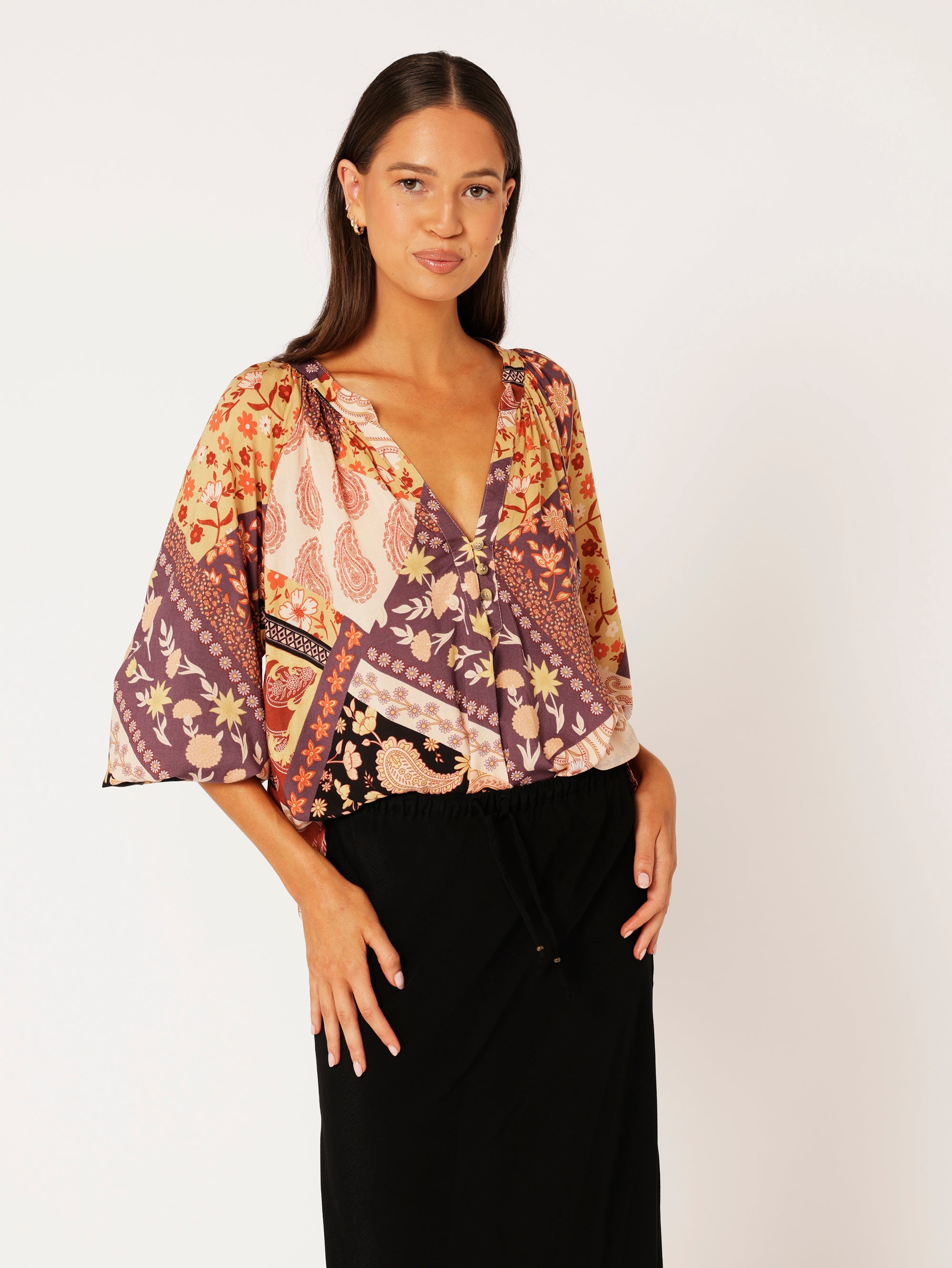 Bella Blouse | Rustic Berry - Saffron Road