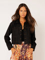 Vegas Jacket CROPPED | Black Denim - Saffron Road