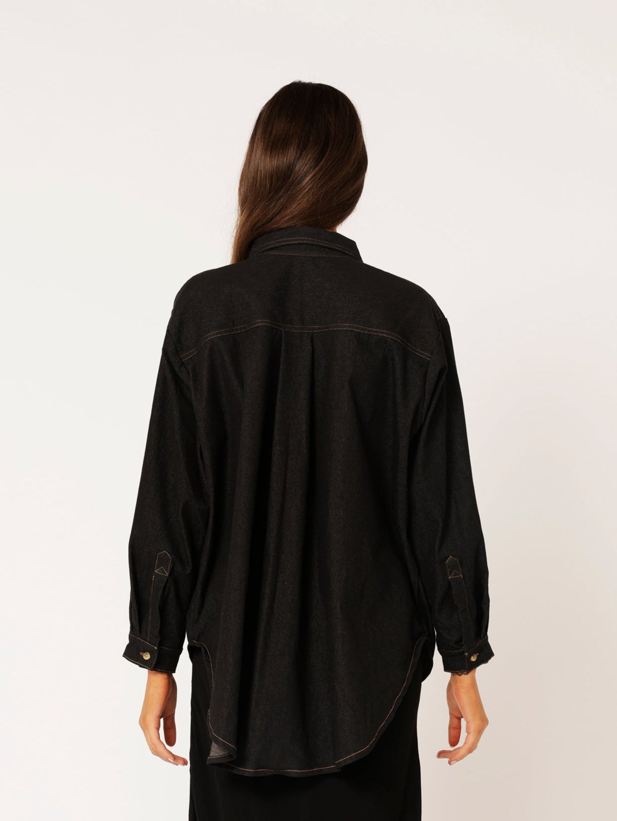 Military Shirt | Black Denim - Saffron Road