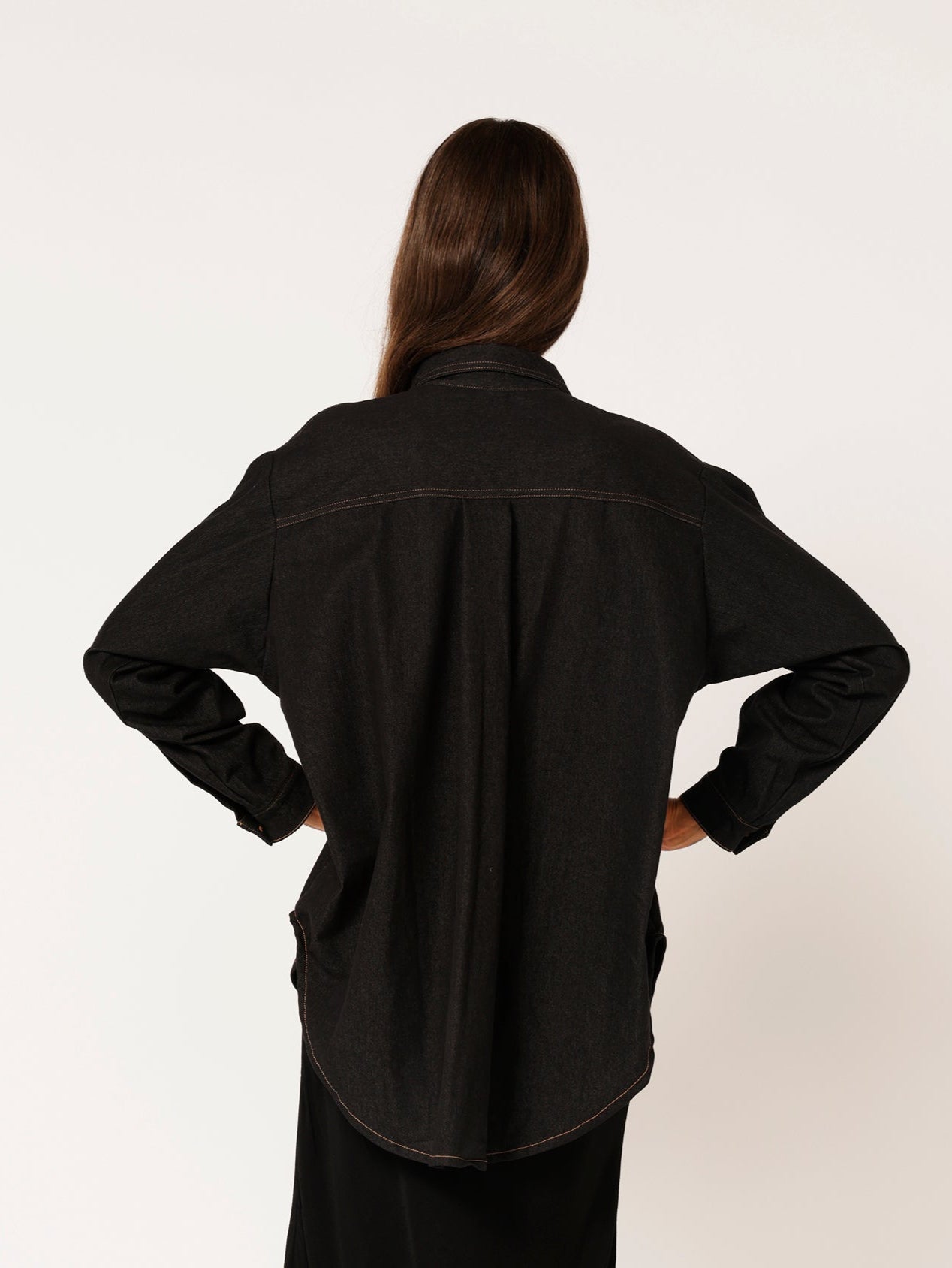 Military Shirt | Black Denim - Saffron Road