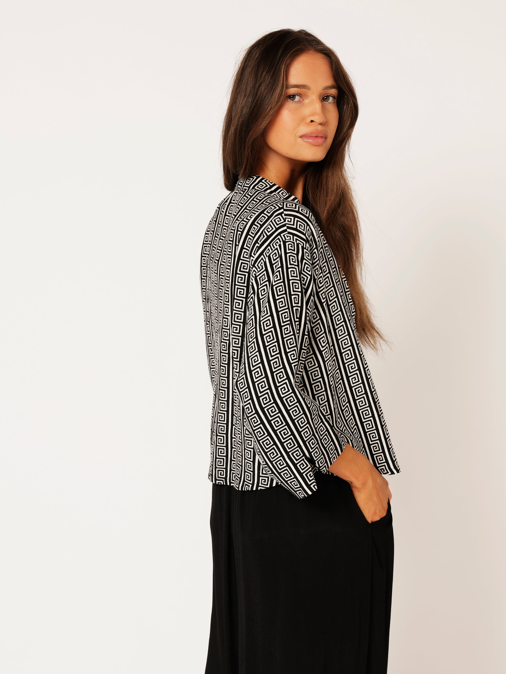 Mini Maple Shirt | Monochrome Border - Saffron Road