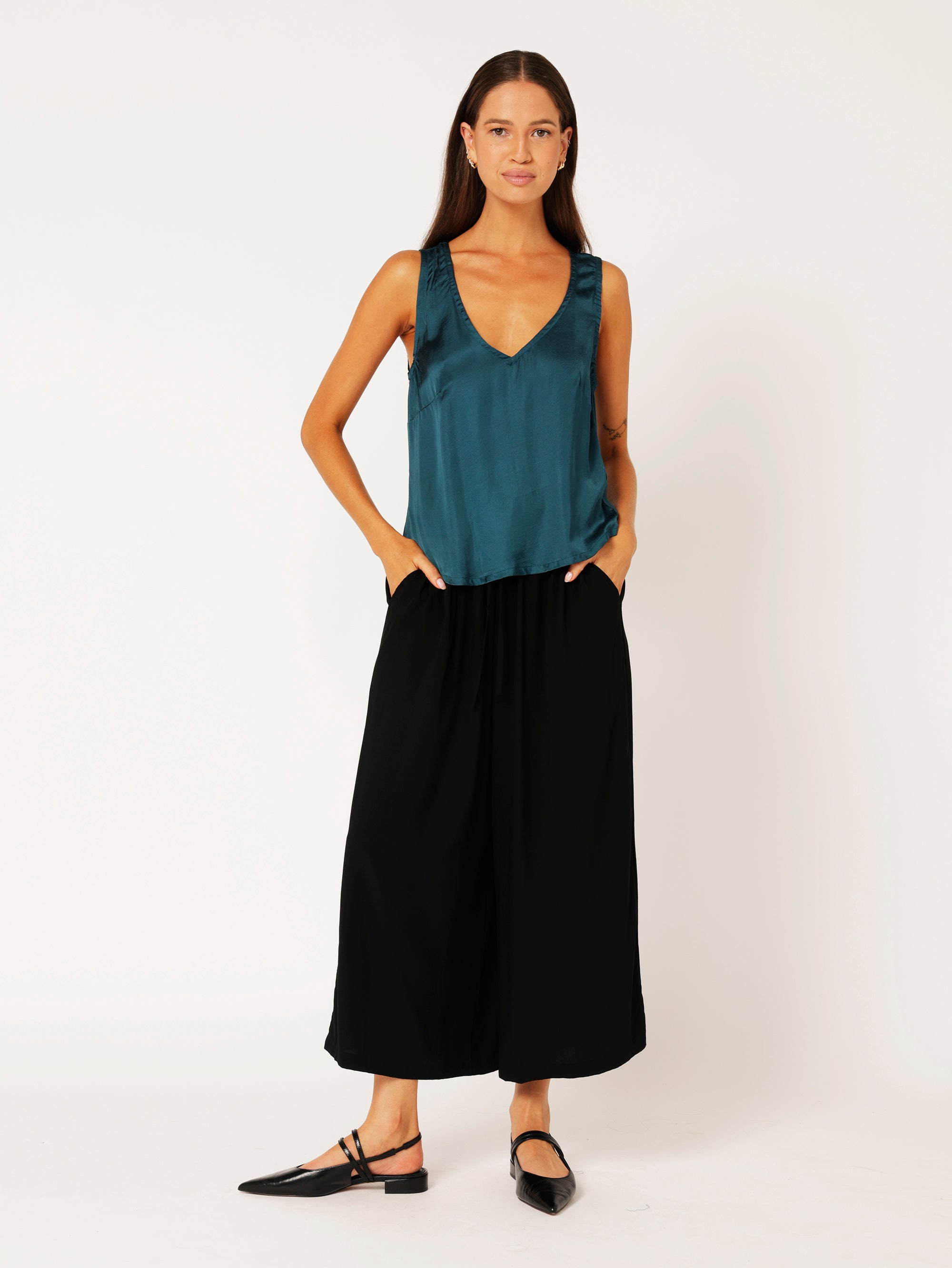 Viv Tank | Satin | Teal - Saffron Road