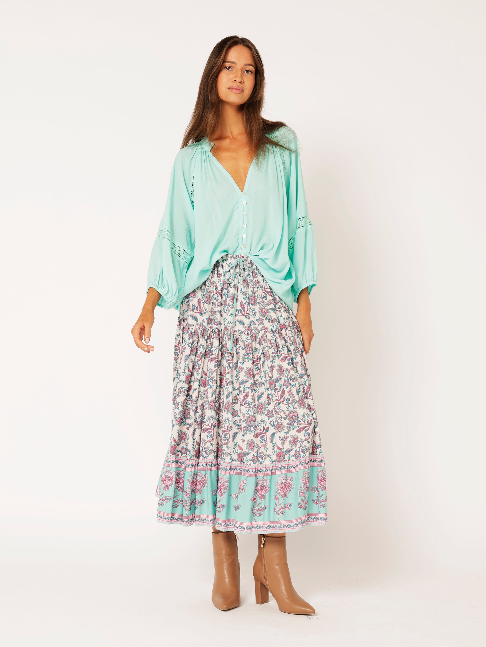 Take Me Away Blouse | Turquoise - Saffron Road