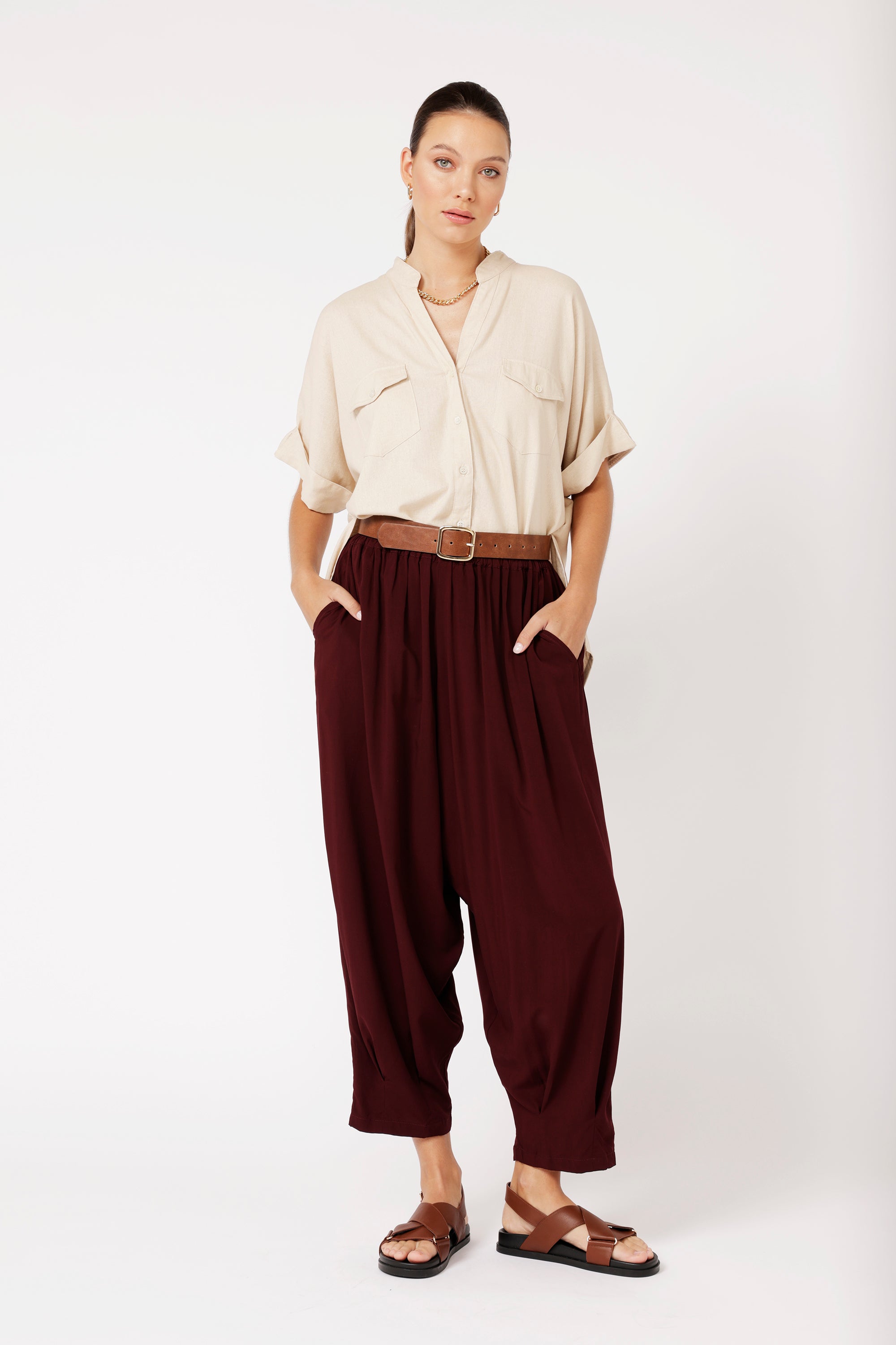 Madison Shirt | Natural Linen - Saffron Road