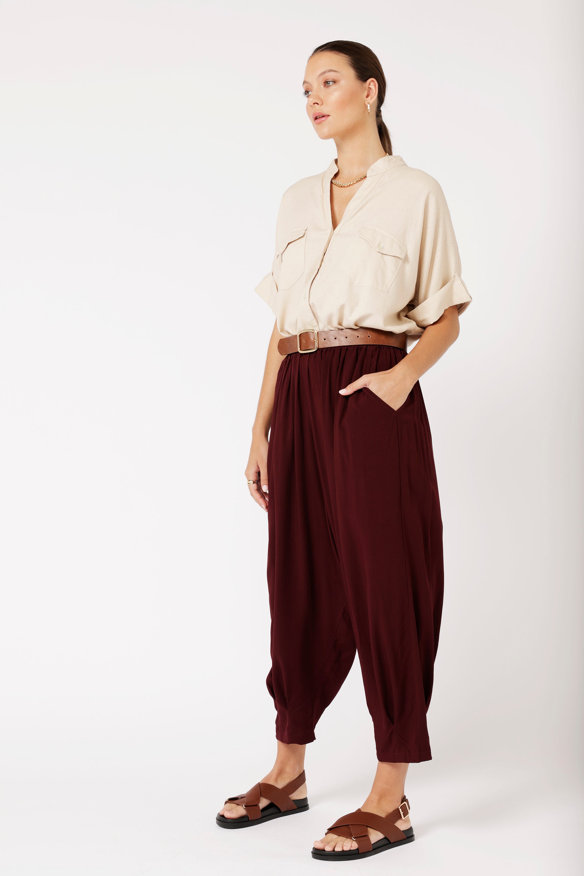 Madison Shirt | Natural Linen - Saffron Road