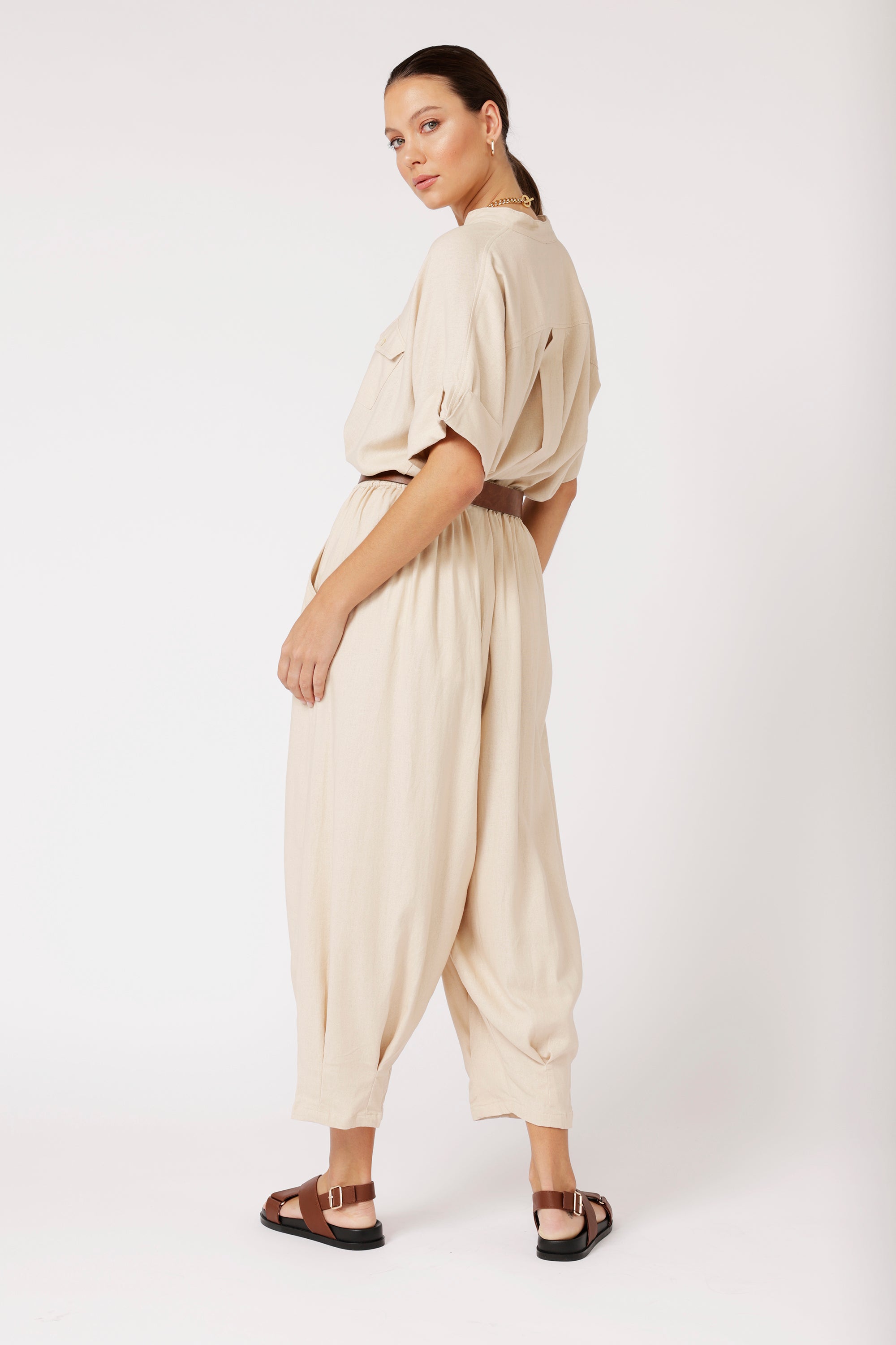 Paradise Pant | Natural Linen - Saffron Road