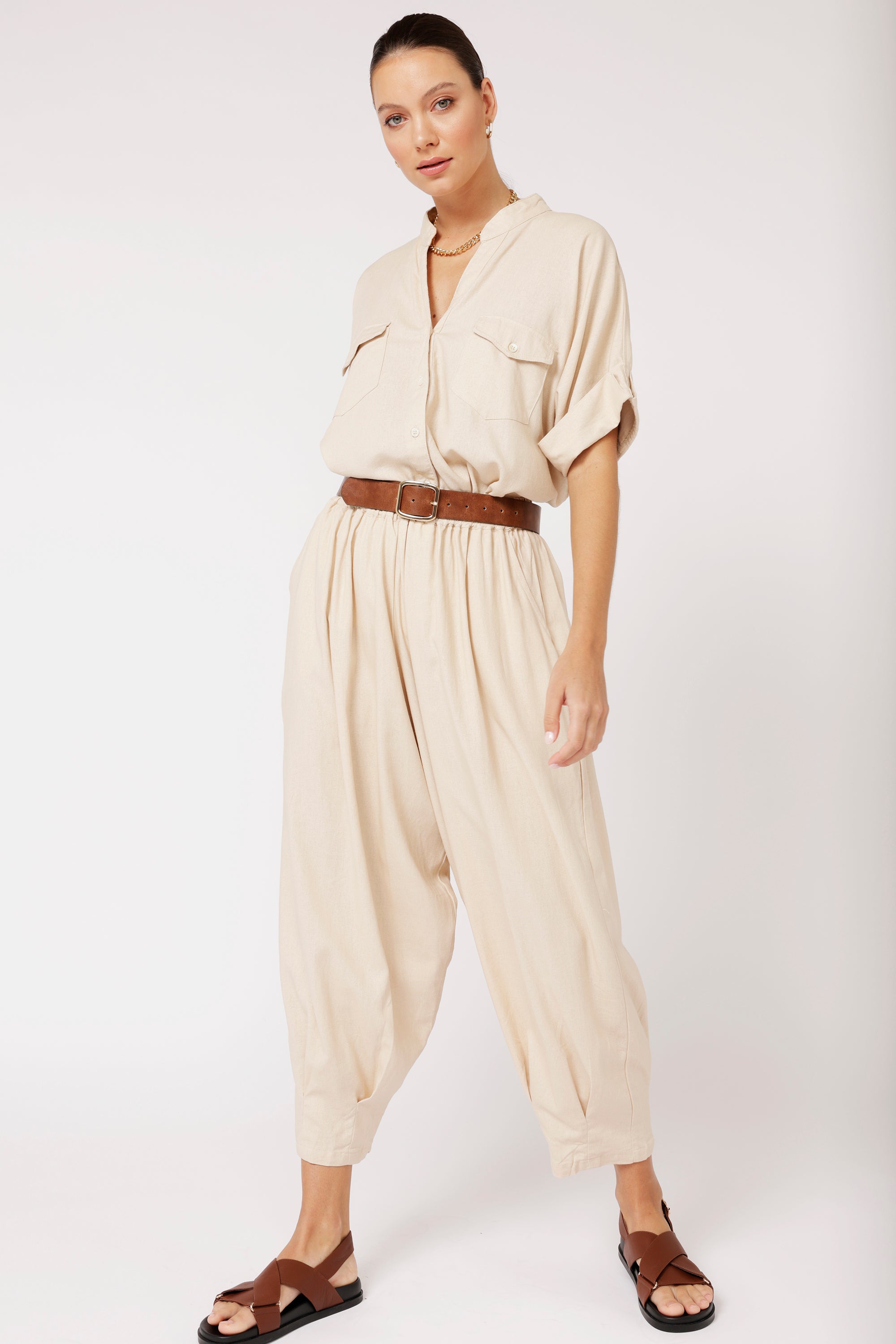 Paradise Pant | Natural Linen - Saffron Road