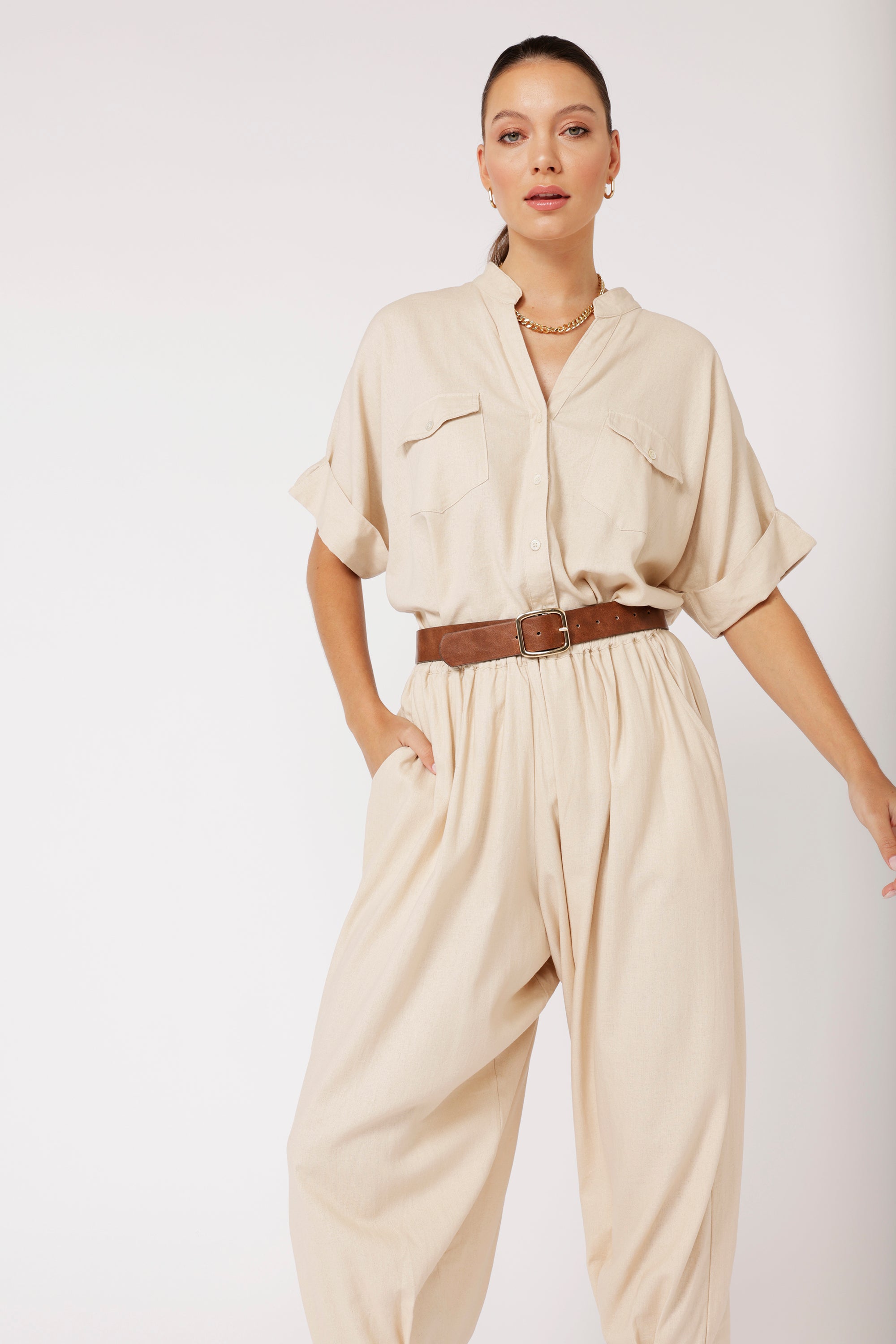 Paradise Pant | Natural Linen - Saffron Road