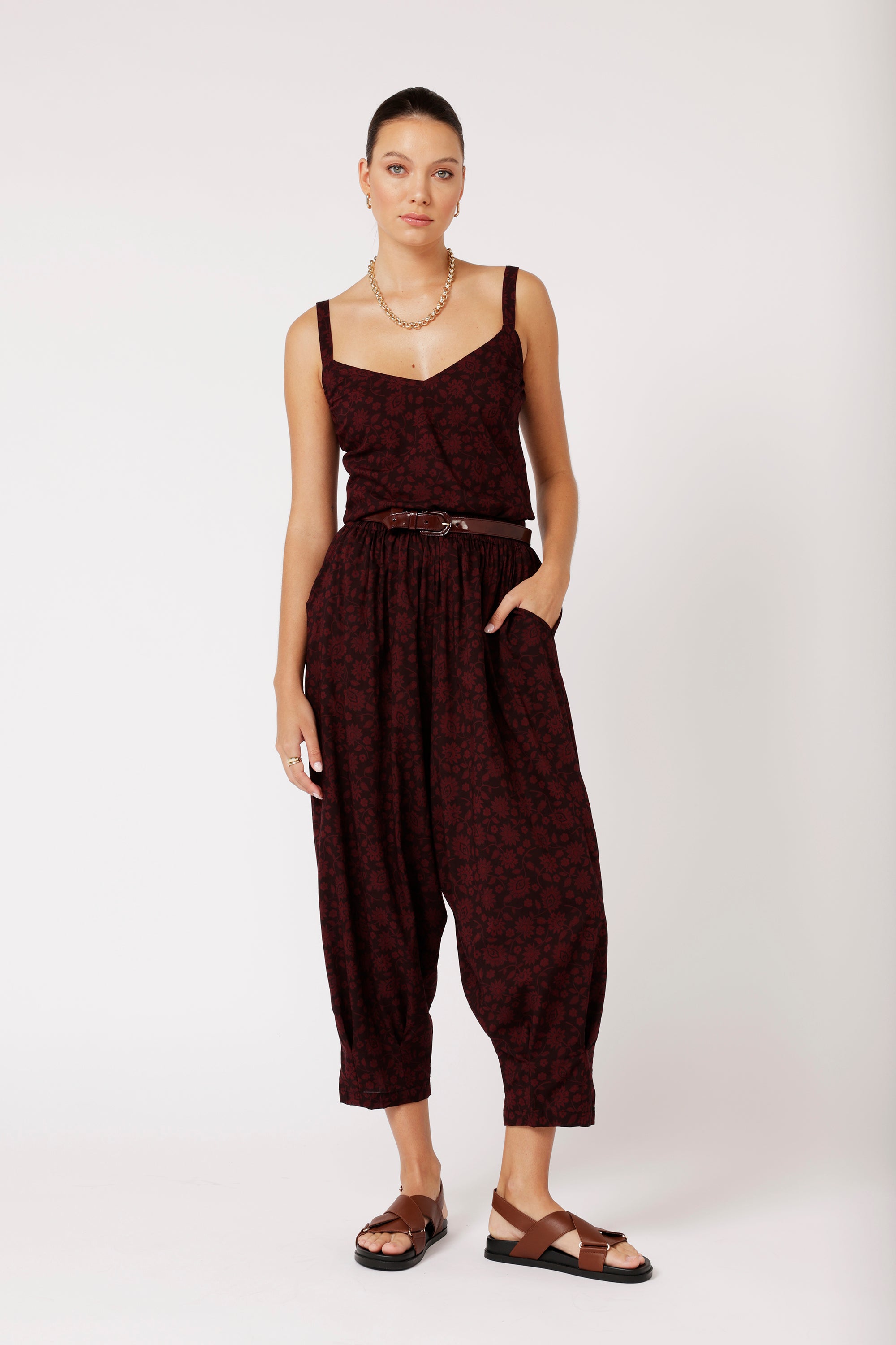 Paradise Pant | Plum Flower - Saffron Road