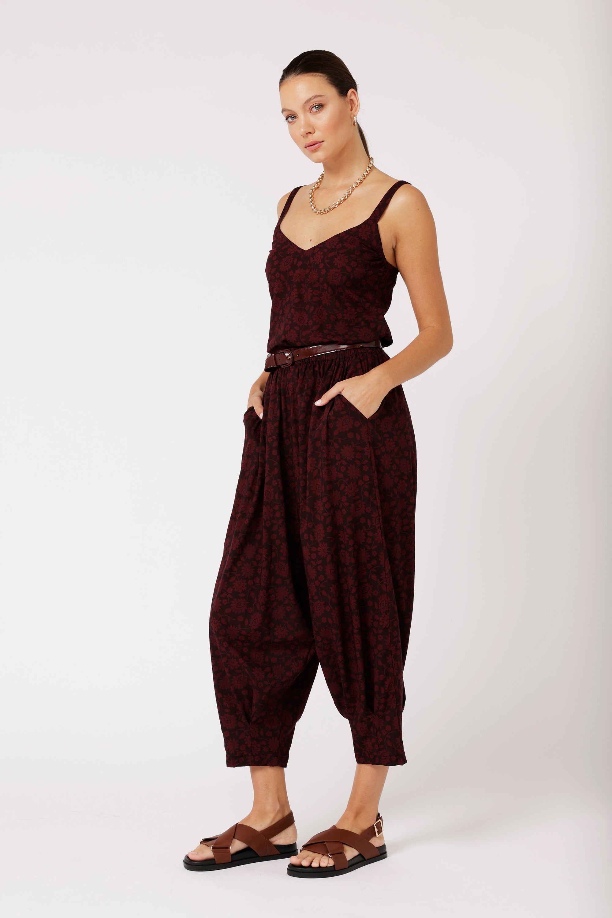 Paradise Pant | Plum Flower - Saffron Road