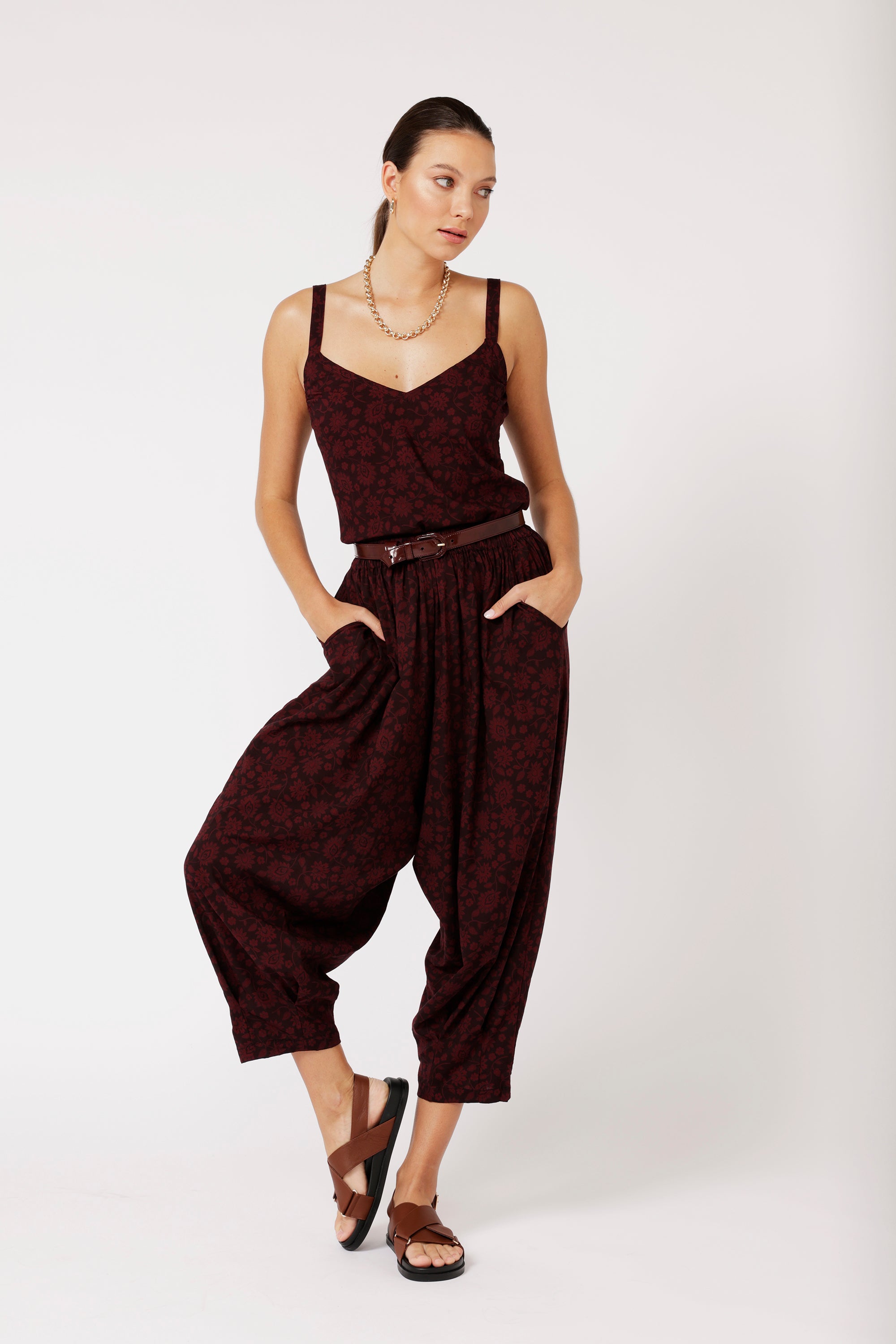 Paradise Pant | Plum Flower - Saffron Road