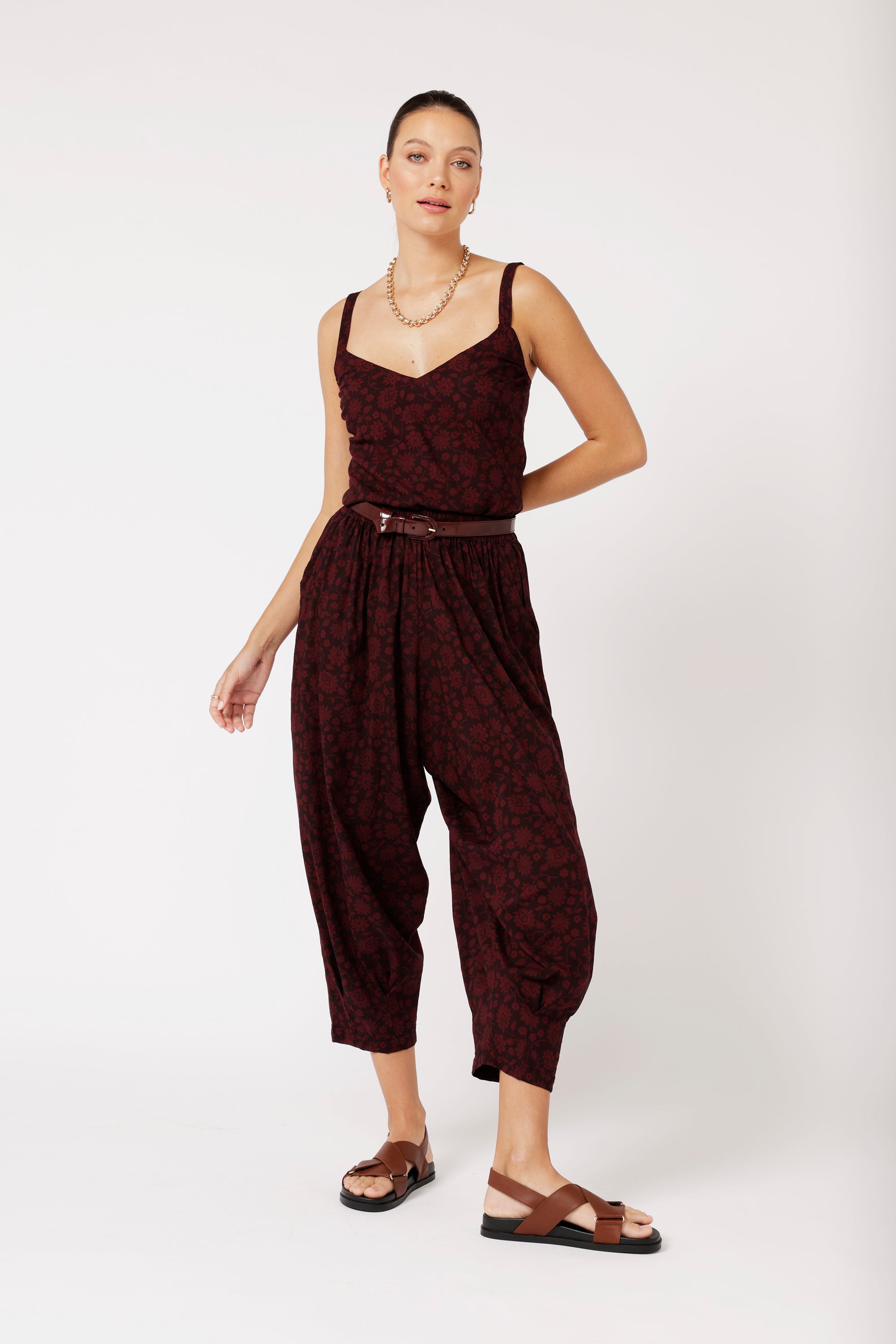 Paradise Pant | Plum Flower - Saffron Road