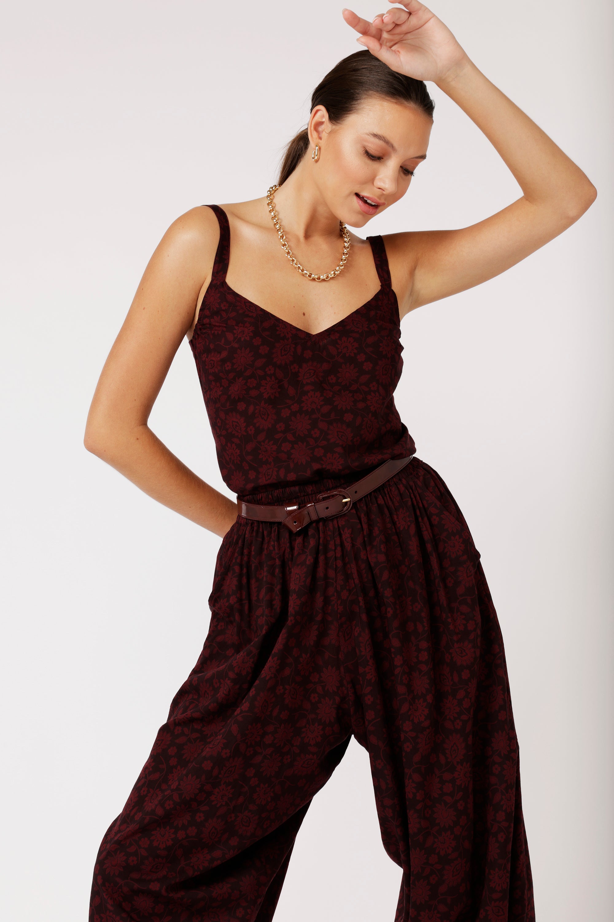 Paradise Pant | Plum Flower - Saffron Road