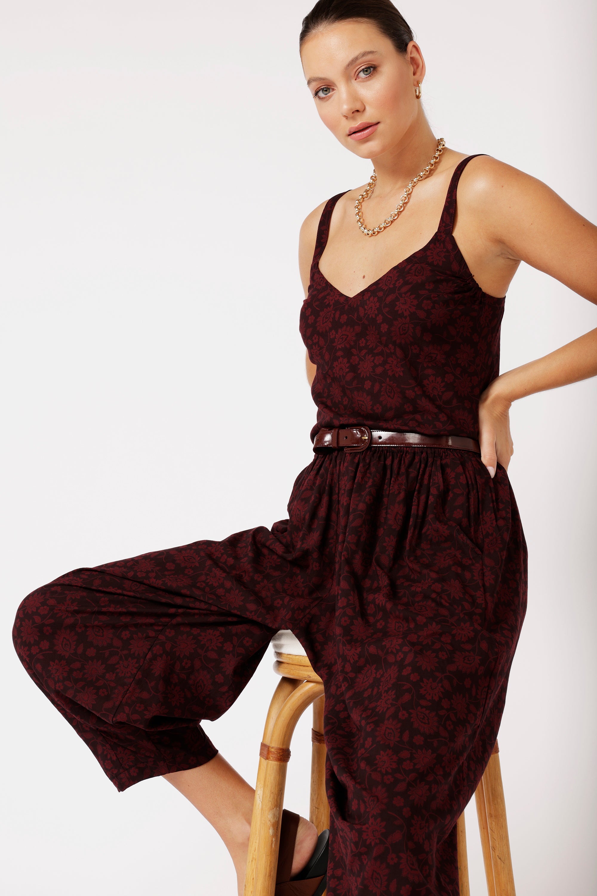 Paradise Pant | Plum Flower - Saffron Road