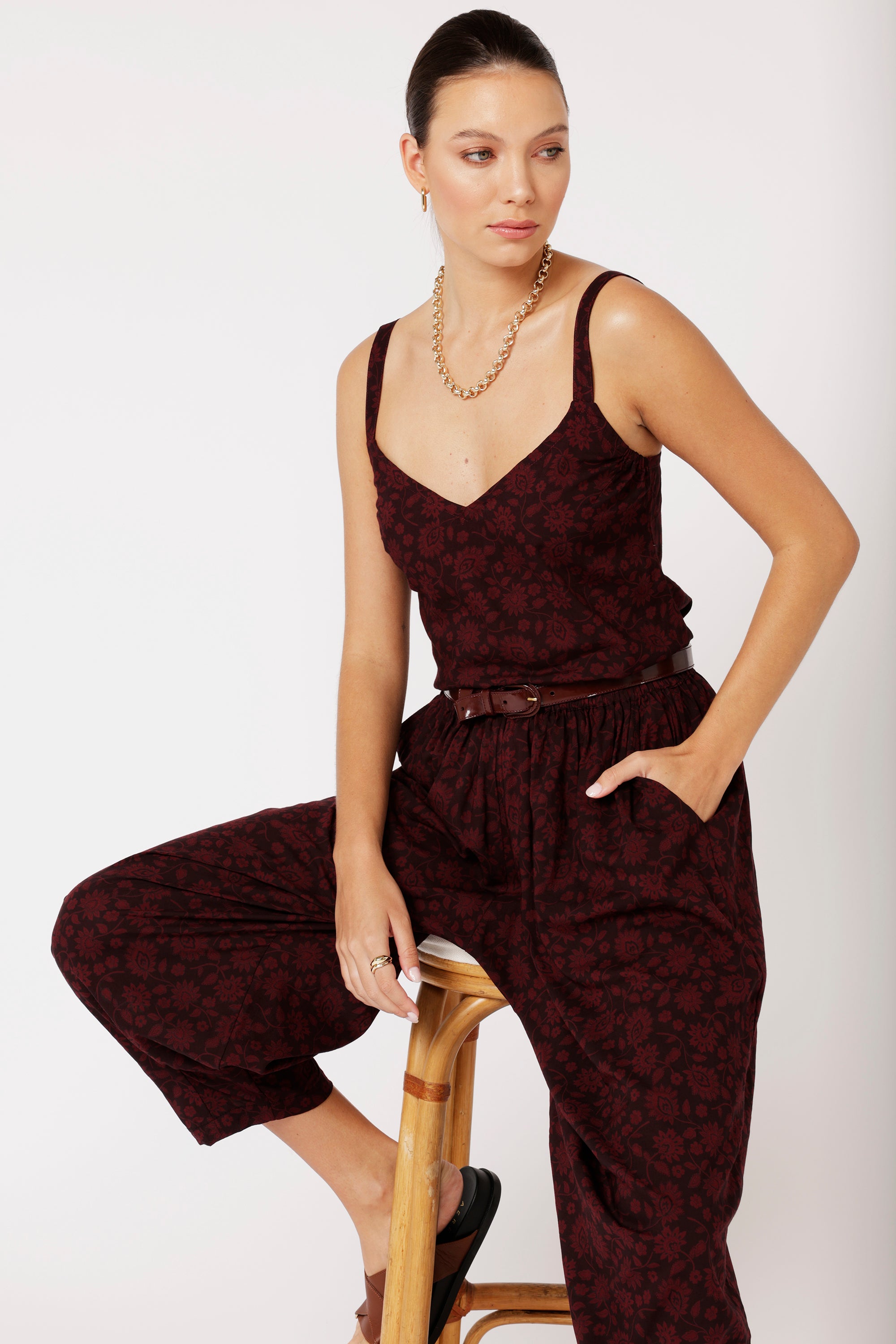 Paradise Pant | Plum Flower - Saffron Road