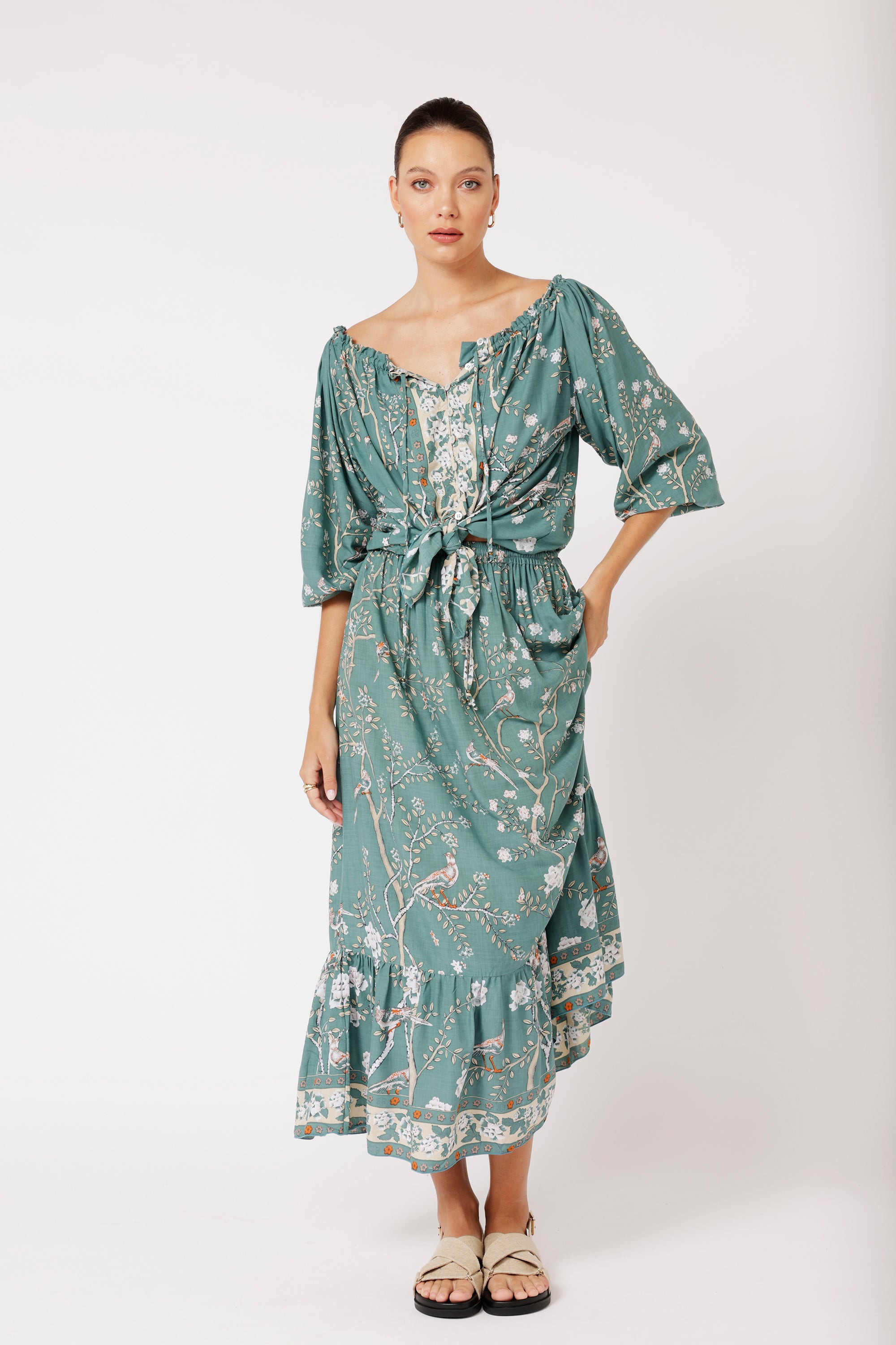 Paris Night Top | Lovebird Sage - Saffron Road