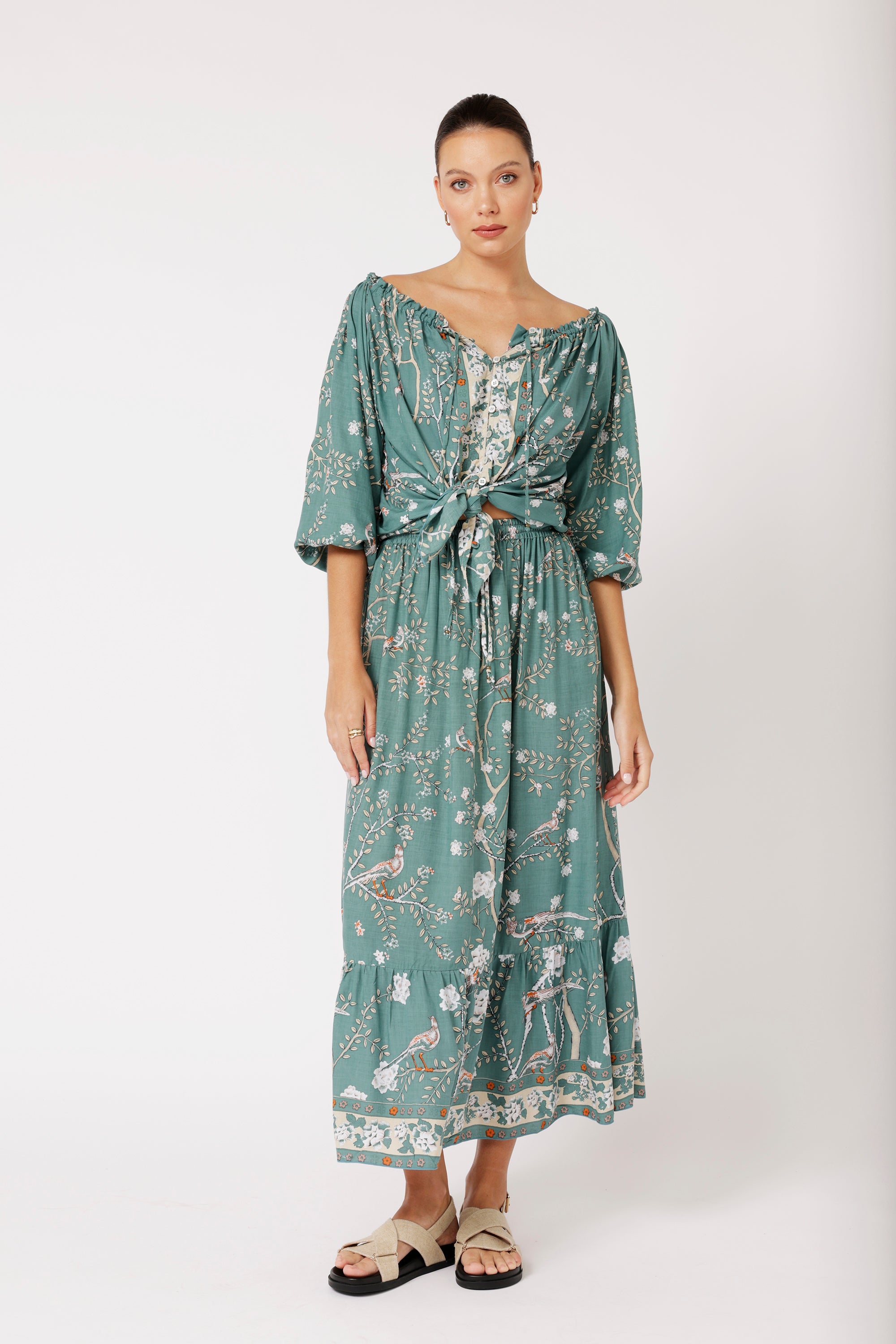 Eden Skirt | Lovebird Sage - Saffron Road