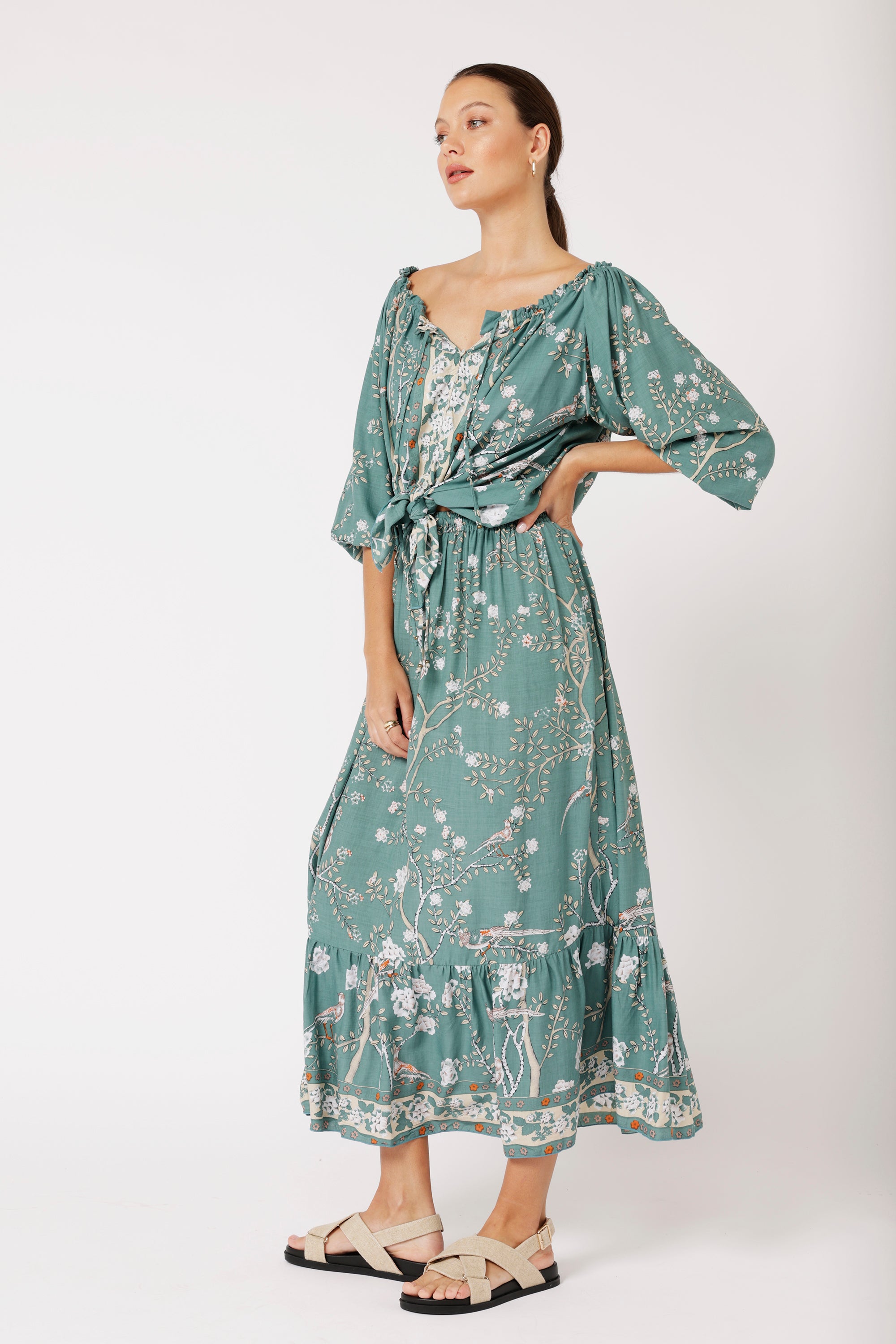 Eden Skirt | Lovebird Sage - Saffron Road