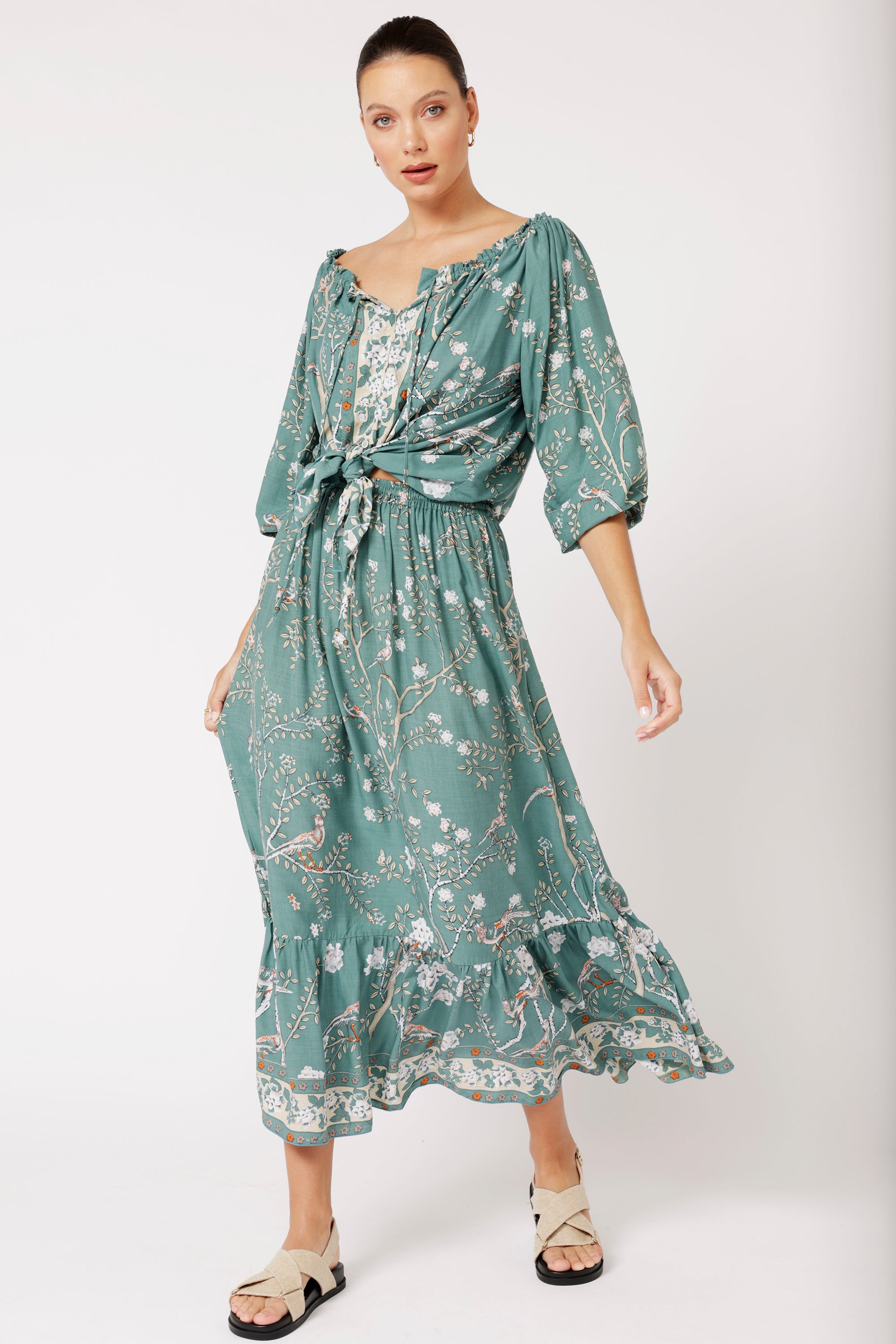 Eden Skirt | Lovebird Sage - Saffron Road