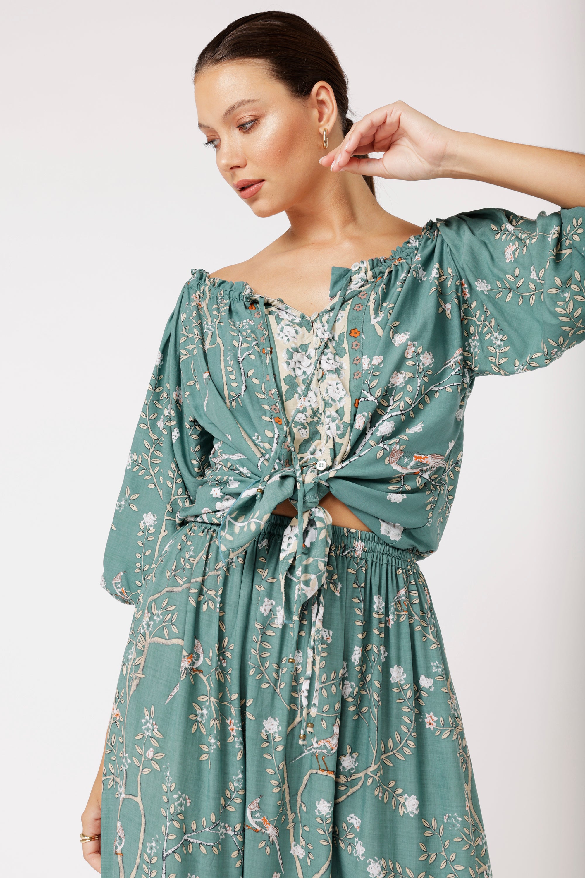 Paris Night Top | Lovebird Sage - Saffron Road