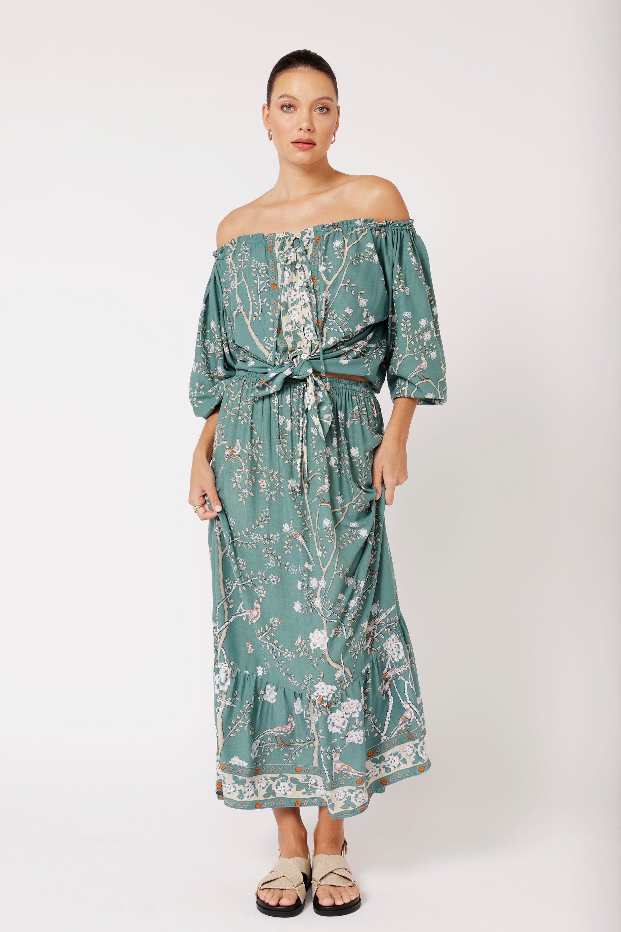 Paris Night Top | Lovebird Sage - Saffron Road