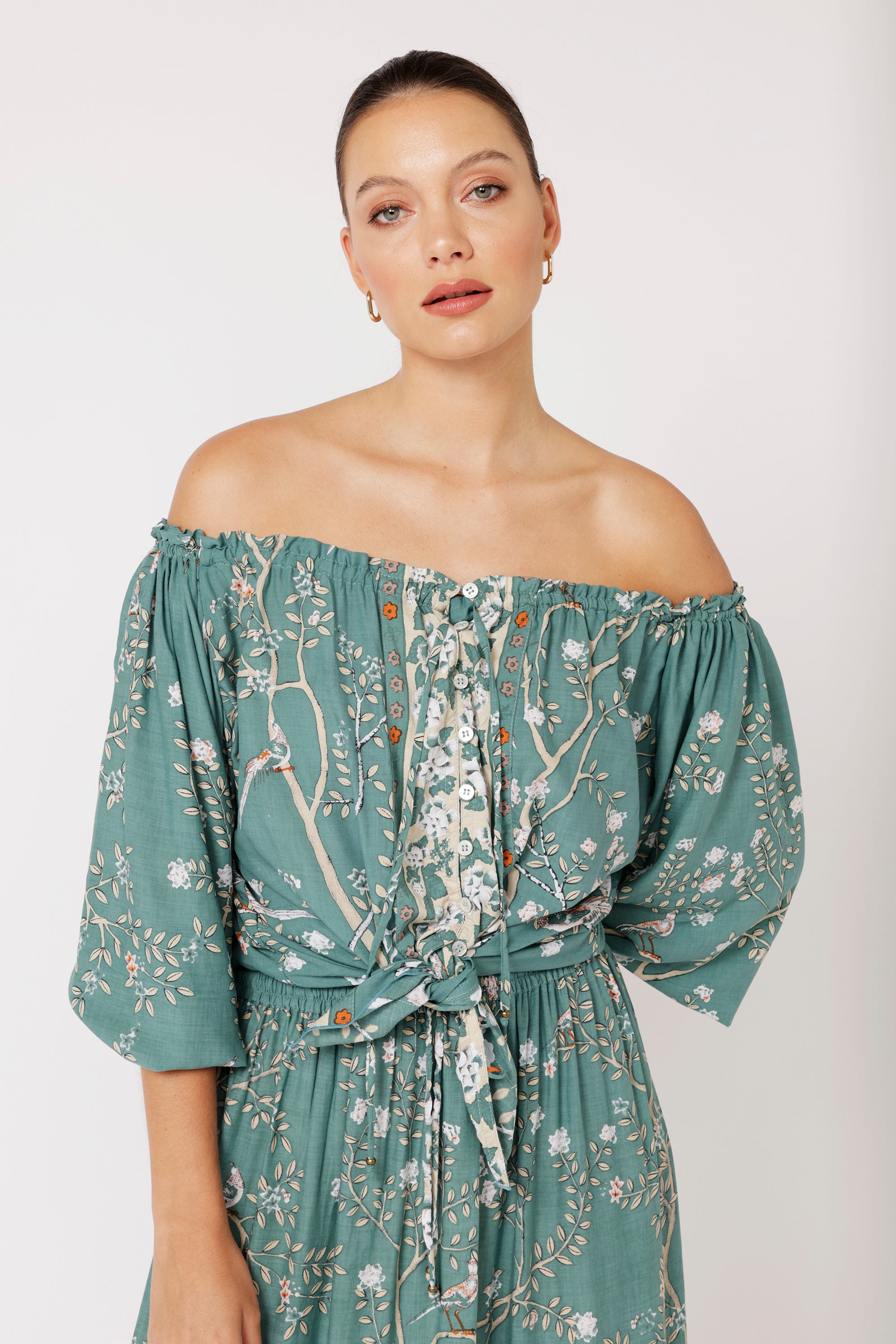 Paris Night Top | Lovebird Sage - Saffron Road
