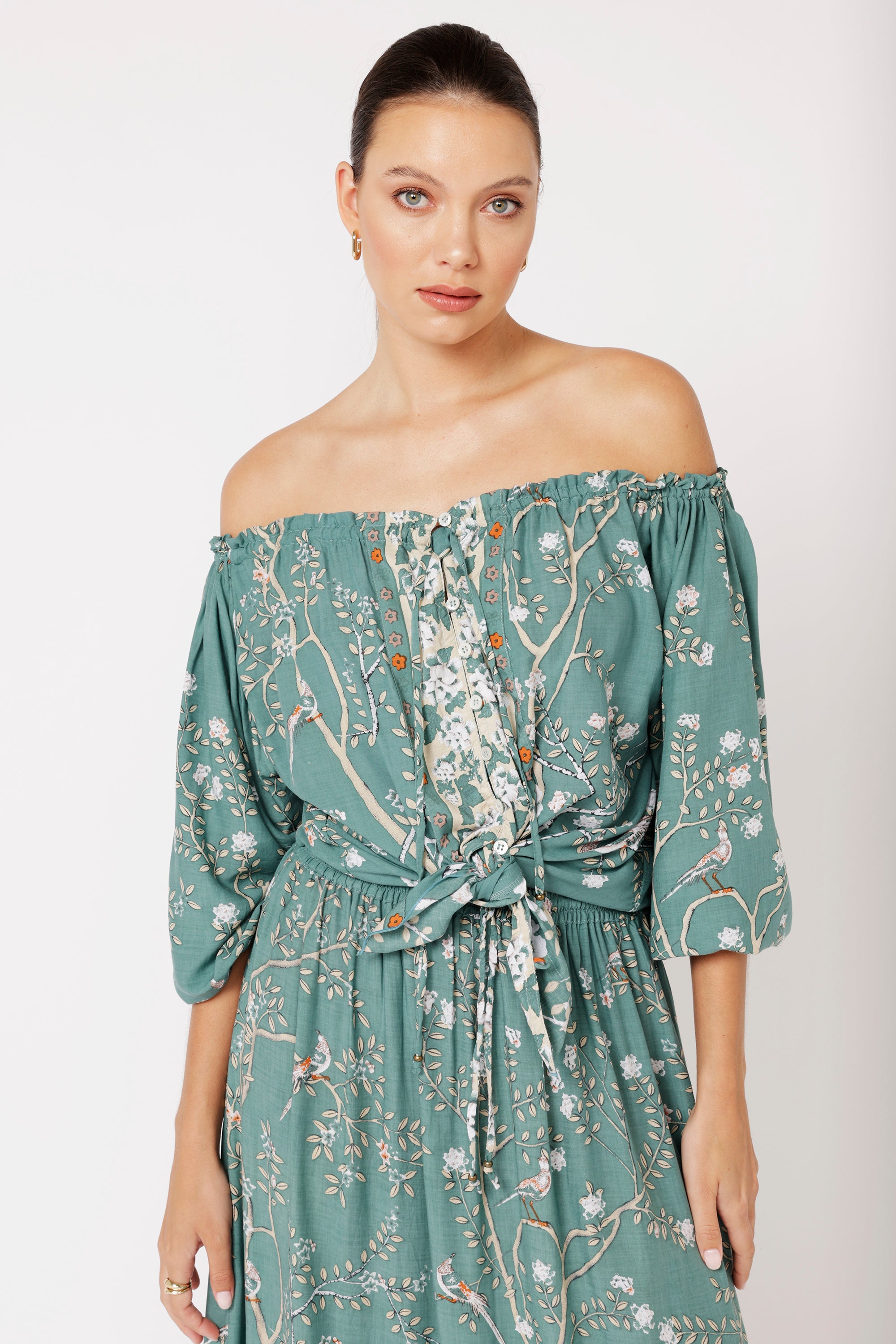 Paris Night Top | Lovebird Sage - Saffron Road