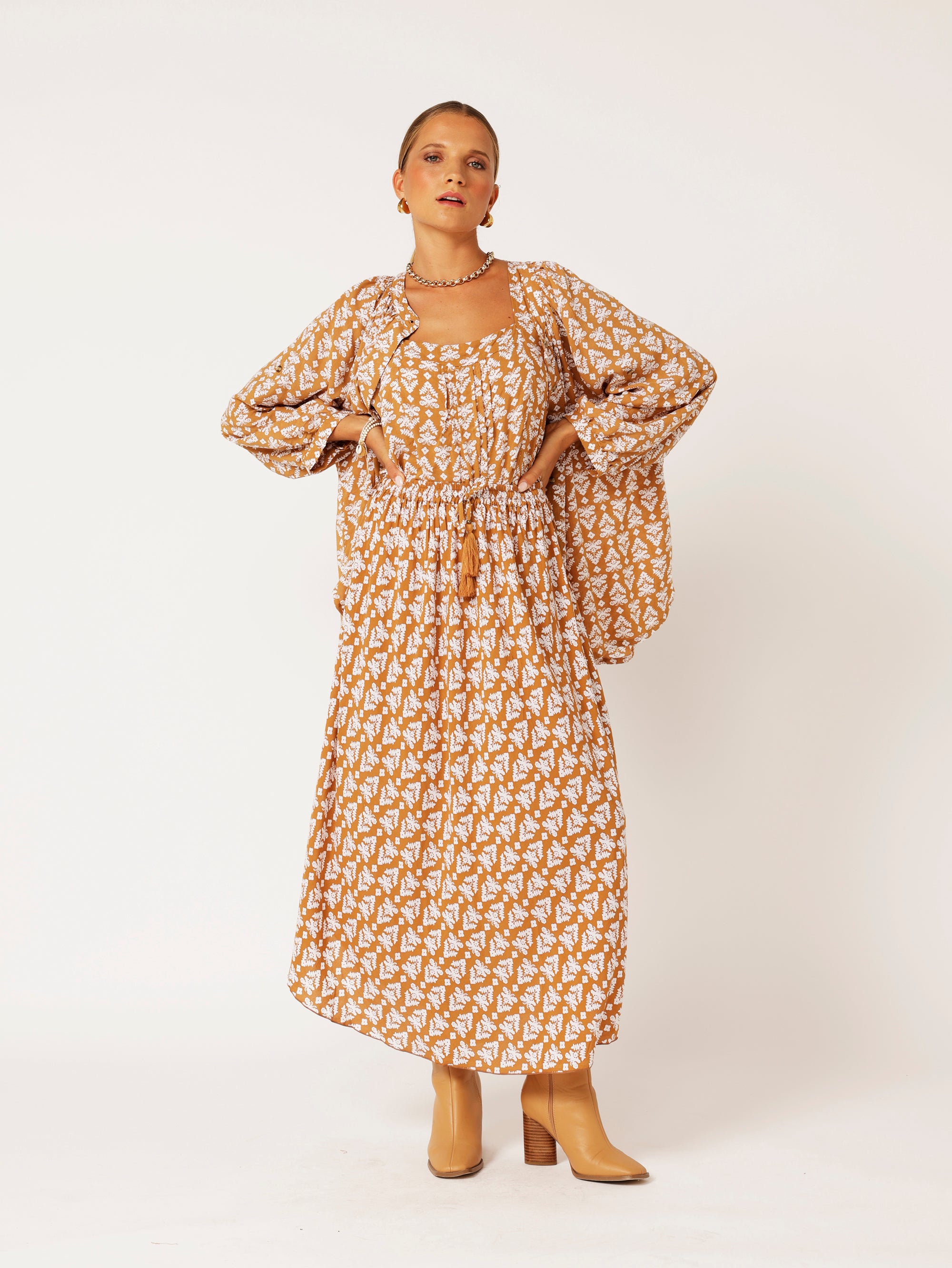 Beatrix Blouse | Aztec Cinnamon - Saffron Road