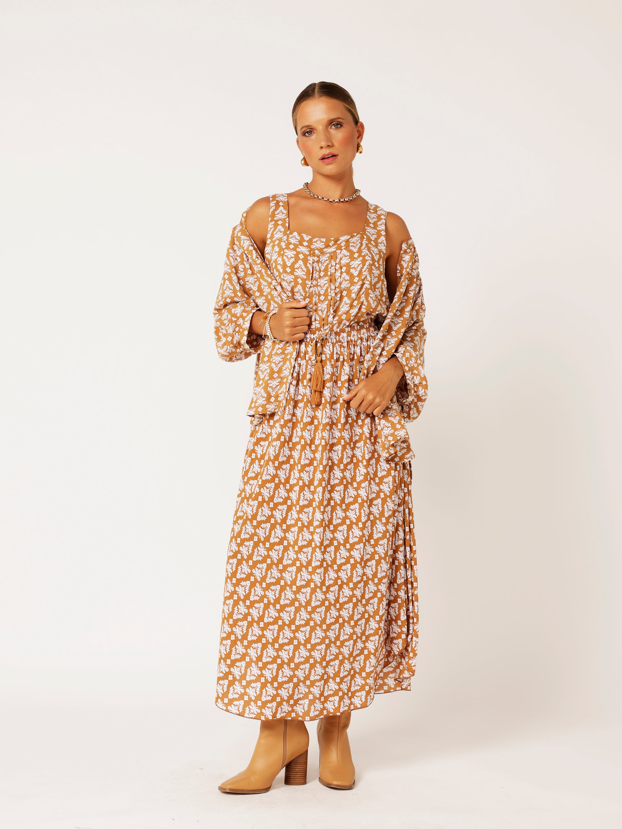 Beatrix Blouse | Aztec Cinnamon - Saffron Road