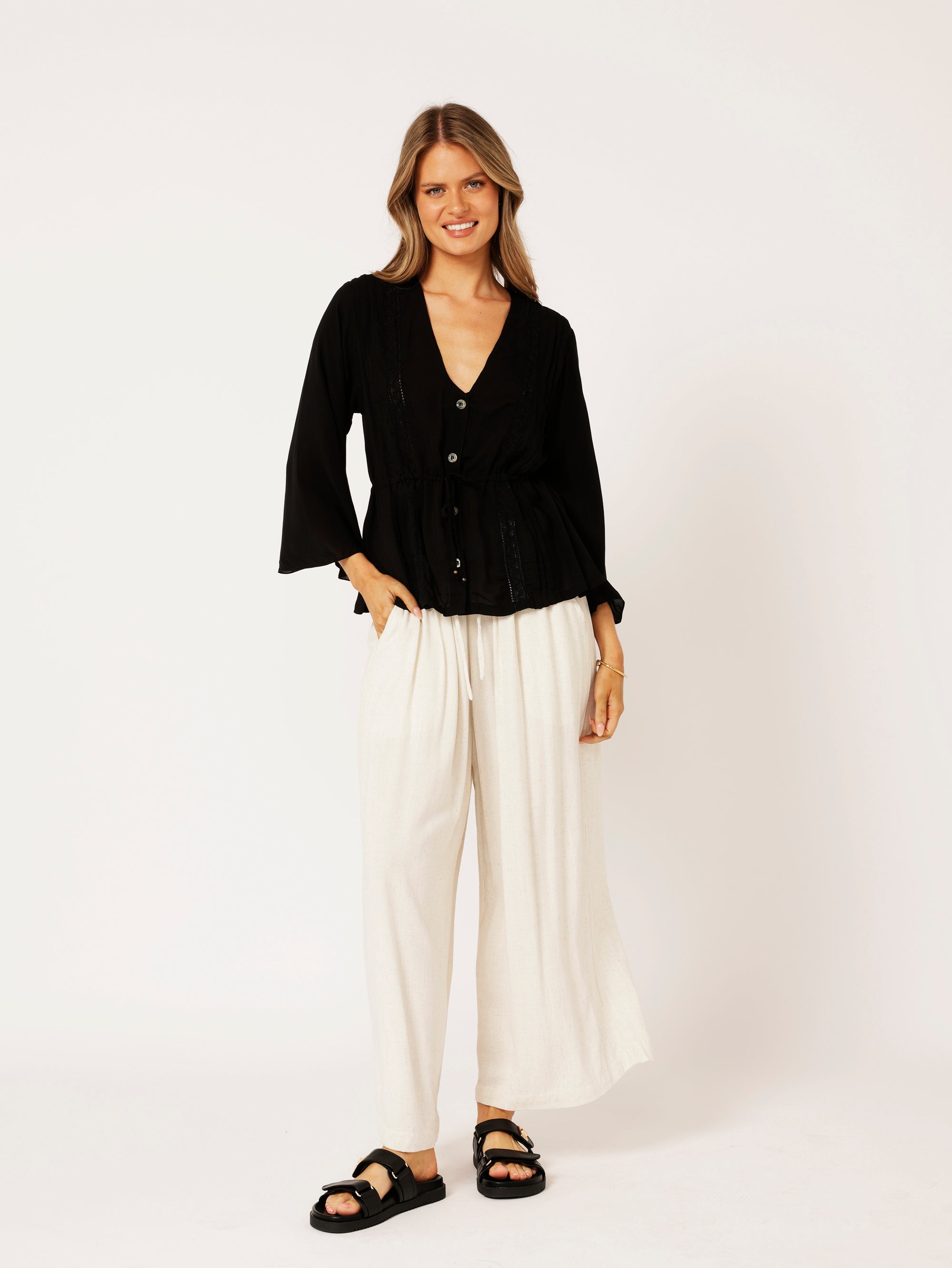 Duster Blouse | Black - Saffron Road